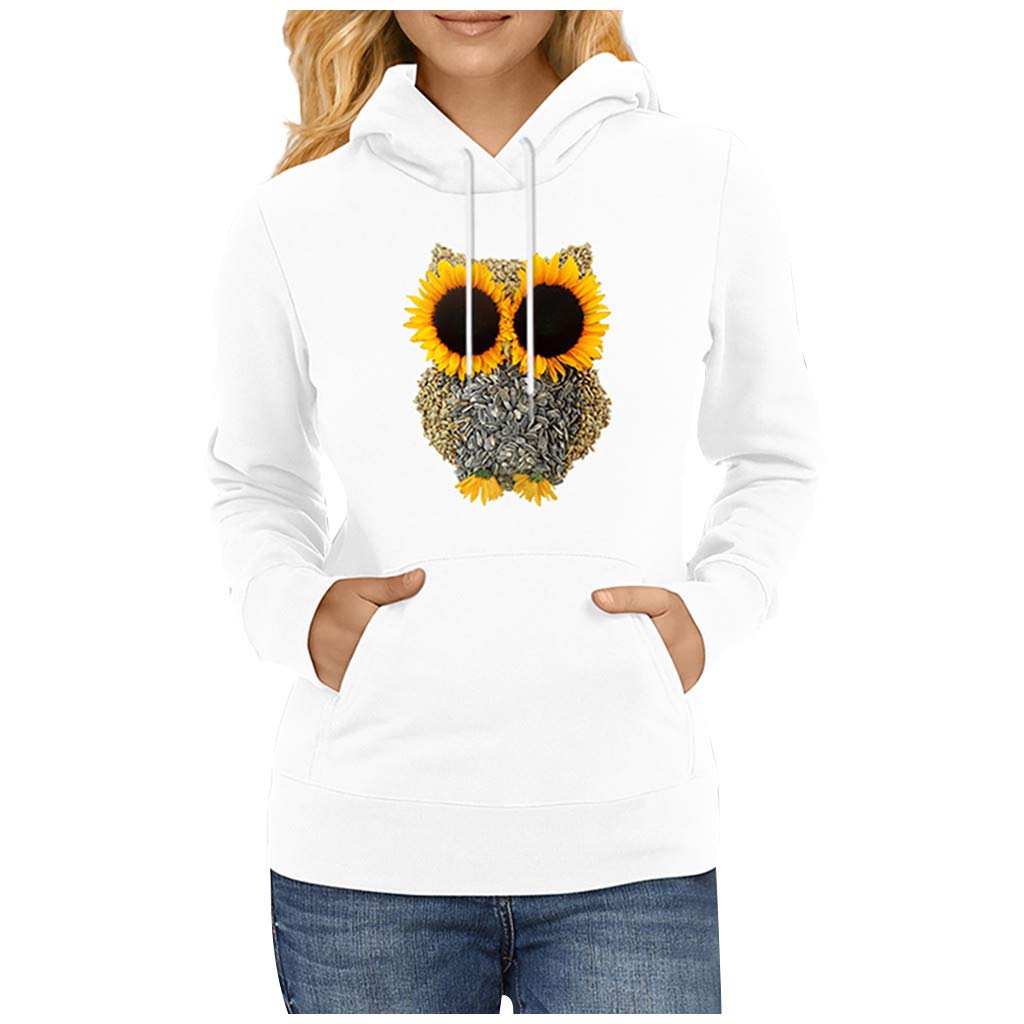 Women's Long Sleeve V-Neck Hooded Sweater - Solid Color Printed Pullover with Drawstring for Casual Wear & Outdoor Activities