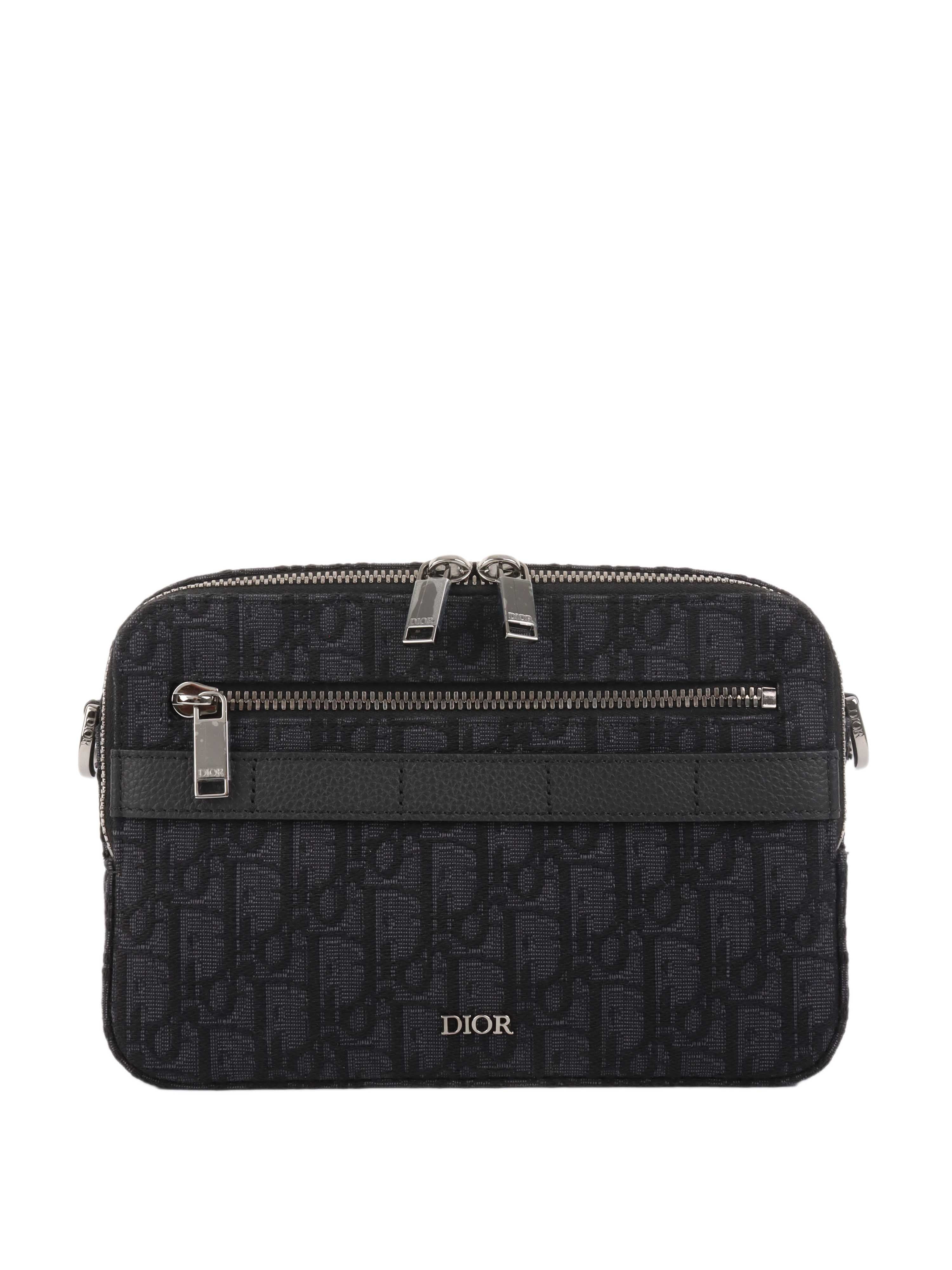 Dior Men's Black Safari Pouch Crossbody Bag - Luxury Designer Waist Pack for Travel, Gym & Everyday Use