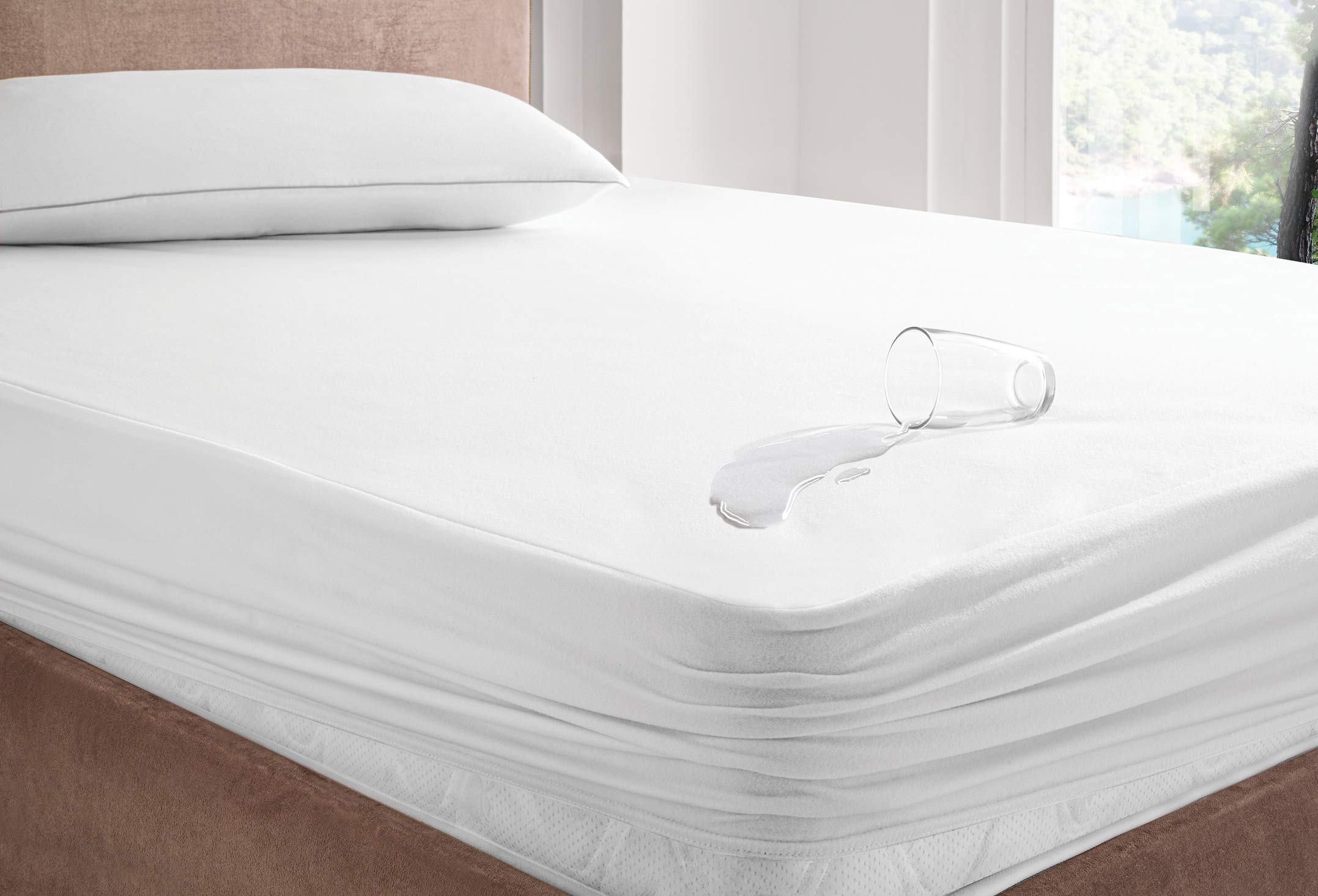 YATAS BEDDING Microfit Waterproof Mattress Protector - Vinyl Free, Noiseless, Soft & Durable Twin XL Mattress Cover (39