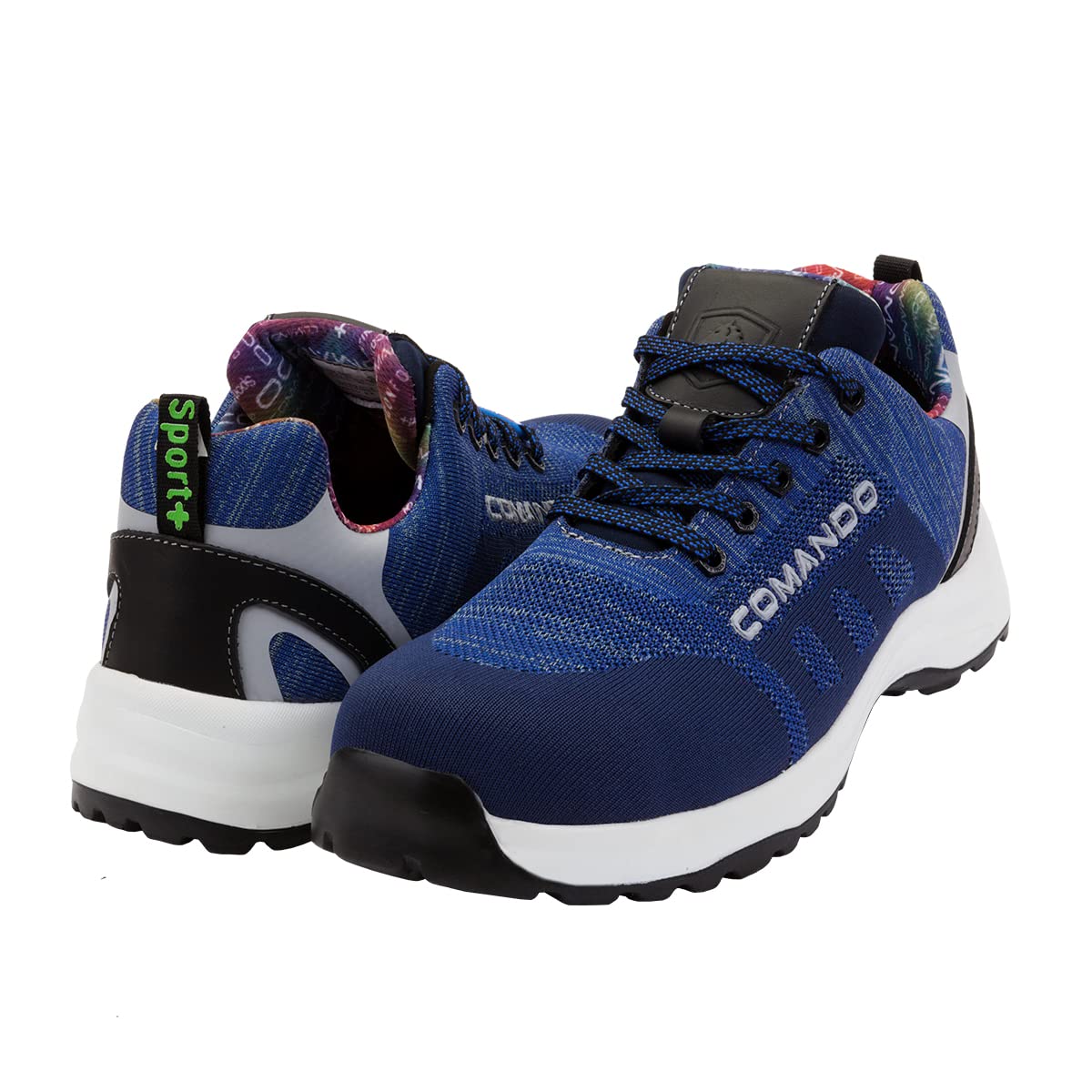 Comando Sport+ Safety Shoes Model 1914 - Industrial Non-Slip Dielectric Work Shoes with Composite Toe | Lightweight & Flexible for Construction, Warehouse & Outdoor Work (Blue, Size 10)