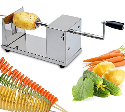 TechTongda Tornado Potato Spiral Cutter - Manual Stainless Steel Twisted Potato Slicer for French Fries, Carrots & Vegetables | Perfect for Home Cooking, Party Snacks & Food Stalls
