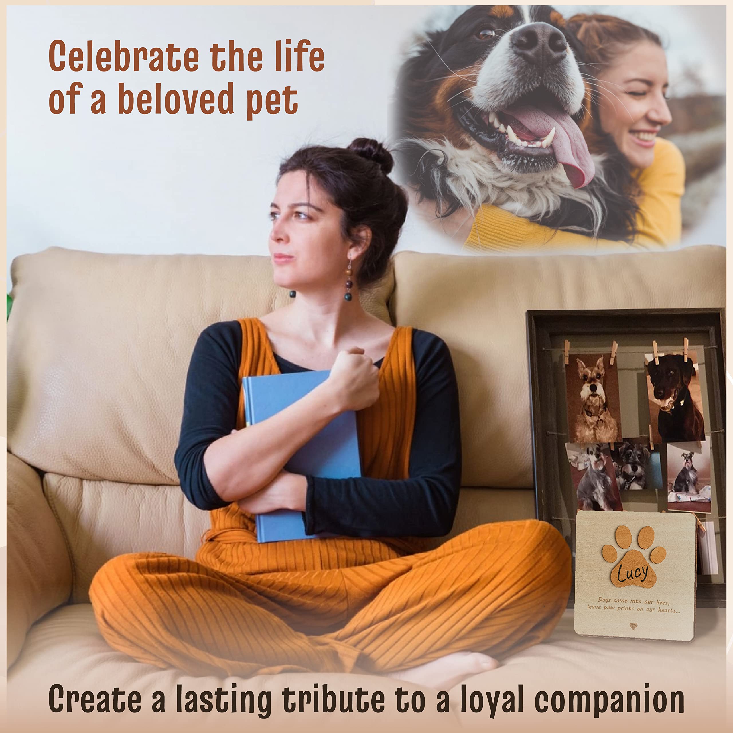 Sympathy Card for Loss of Pet Dog - Thoughtful Condolence Greeting Card for Grieving Dog Owners | Pet Memorial Gift, Wooden Dog Keepsake | Perfect for Sending Comfort After Losing a Beloved Canine Companion
