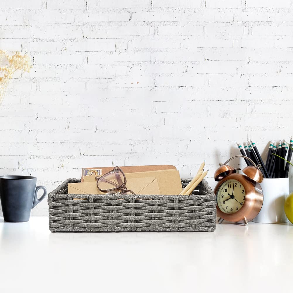 HOSROOME Wicker Bathroom Storage Organizer - Decorative Toilet Paper Basket & Hand Towel Holder for Tank Top, Kitchen & Bread Storage | Perfect for Bathroom, Laundry Room & Farmhouse Decor