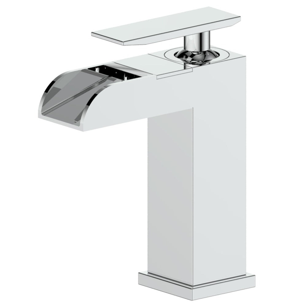 ZLINE Homewood Waterfall Bathroom Faucet in Chrome Finish - Modern Bathroom Sink Faucet with High Arc Spout for Vanity, Powder Room, and Master Bath (HMD BF CH)