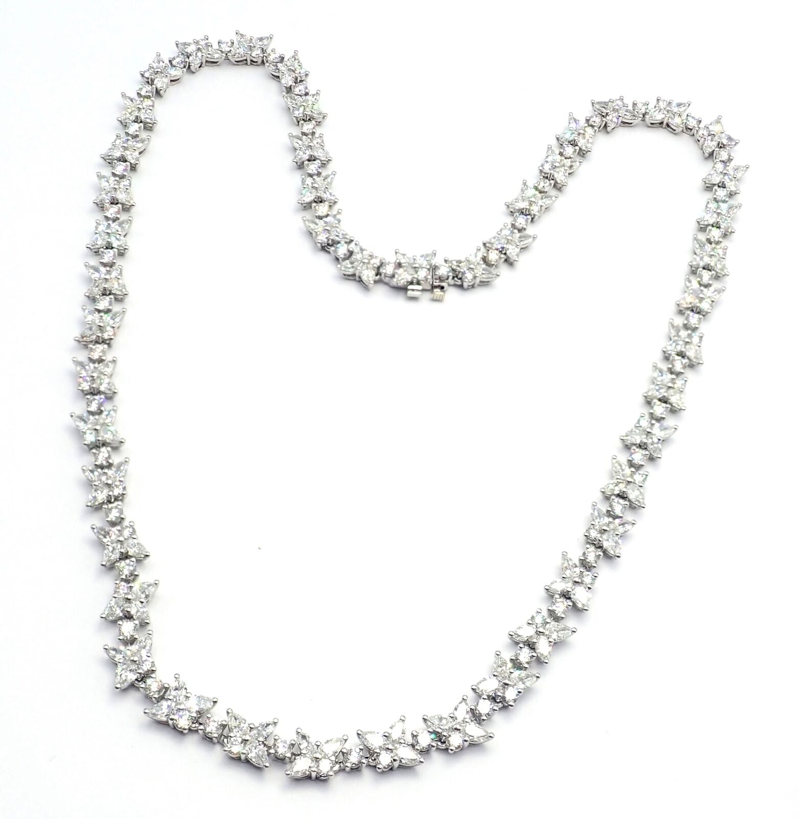 Authentic Tiffany & Co Victoria Platinum 15.83ct Diamond Cluster Necklace | Luxury Diamond Jewelry for Women | Perfect for Weddings, Anniversaries & Special Occasions
