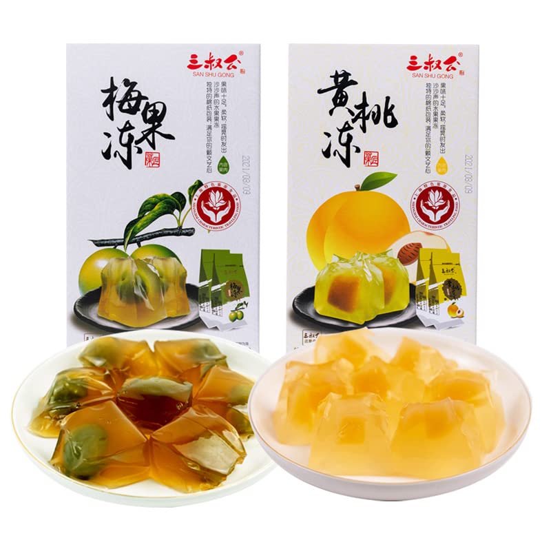 Premium Green Plum Fruit Jelly Pudding Snacks - 2 Boxes (360g Each) | Delicious Fruit Meat Jelly Treats for Kids & Adults | Perfect for Parties, Gifts & Healthy Snacking