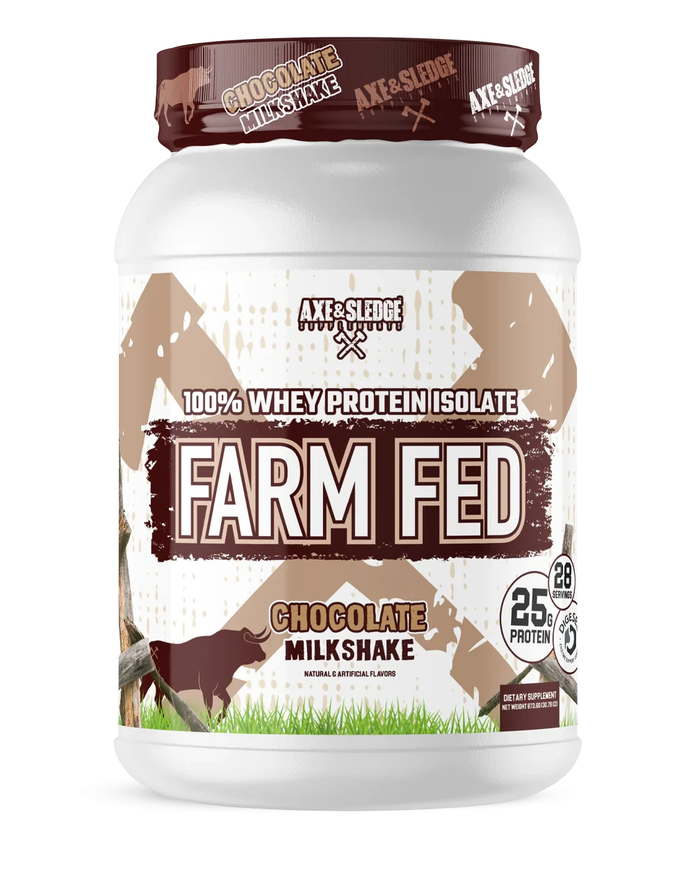 Axe & Sledge Farm Fed Whey Protein Isolate Powder - Premium Low Carb High Protein Supplement for Muscle Growth & Recovery - Ideal for Post-Workout, Weight Loss & Keto Diet
