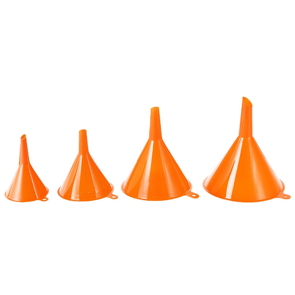 4Pcs Plastic Funnel Set for Car Oil, Gas & Fluids - Multi-Purpose Kitchen & Auto Funnel for Cooking, DIY Projects & Home Use