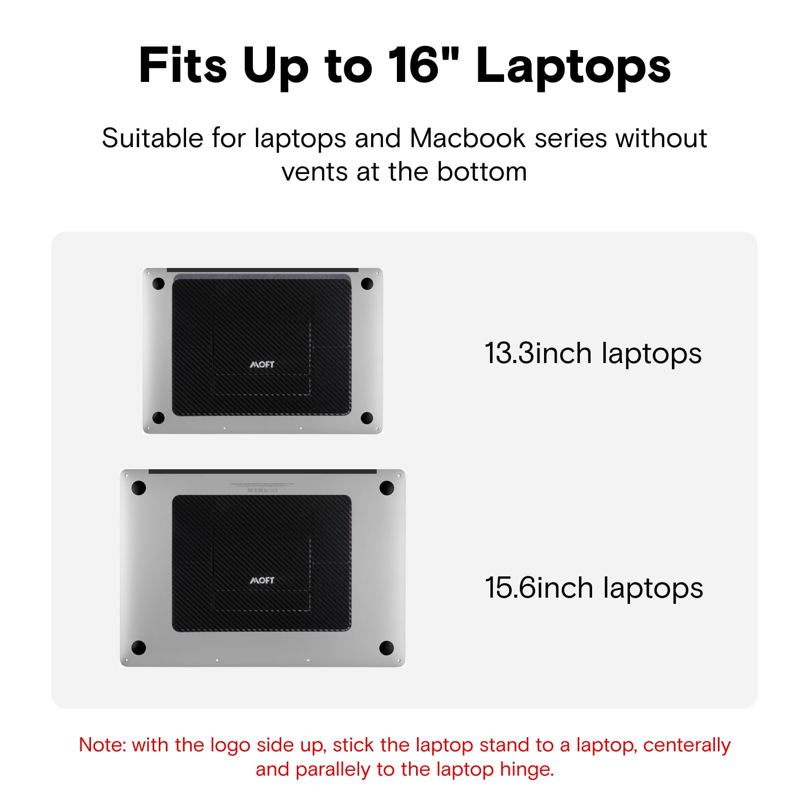 MOFT Foldable Laptop Stand for MacBook & PC - Adjustable Height & Angle, Portable Adhesive Computer Riser Compatible with 11-16 Inch Laptops (CarbonPU Black) | Perfect for Home Office, Coffee Shops & Travel