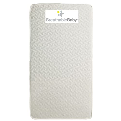 BreathableBaby EcoCore 250 2-Stage Dual-Sided Crib Mattress – Non-Toxic, Waterproof & Hypoallergenic – Firm Infant Side & Soft Toddler Side – No VOCs, Chemicals, Foam or Latex – 52” x 28” x 6” – Perfect for Safe & Comfortable Nursery Sleep