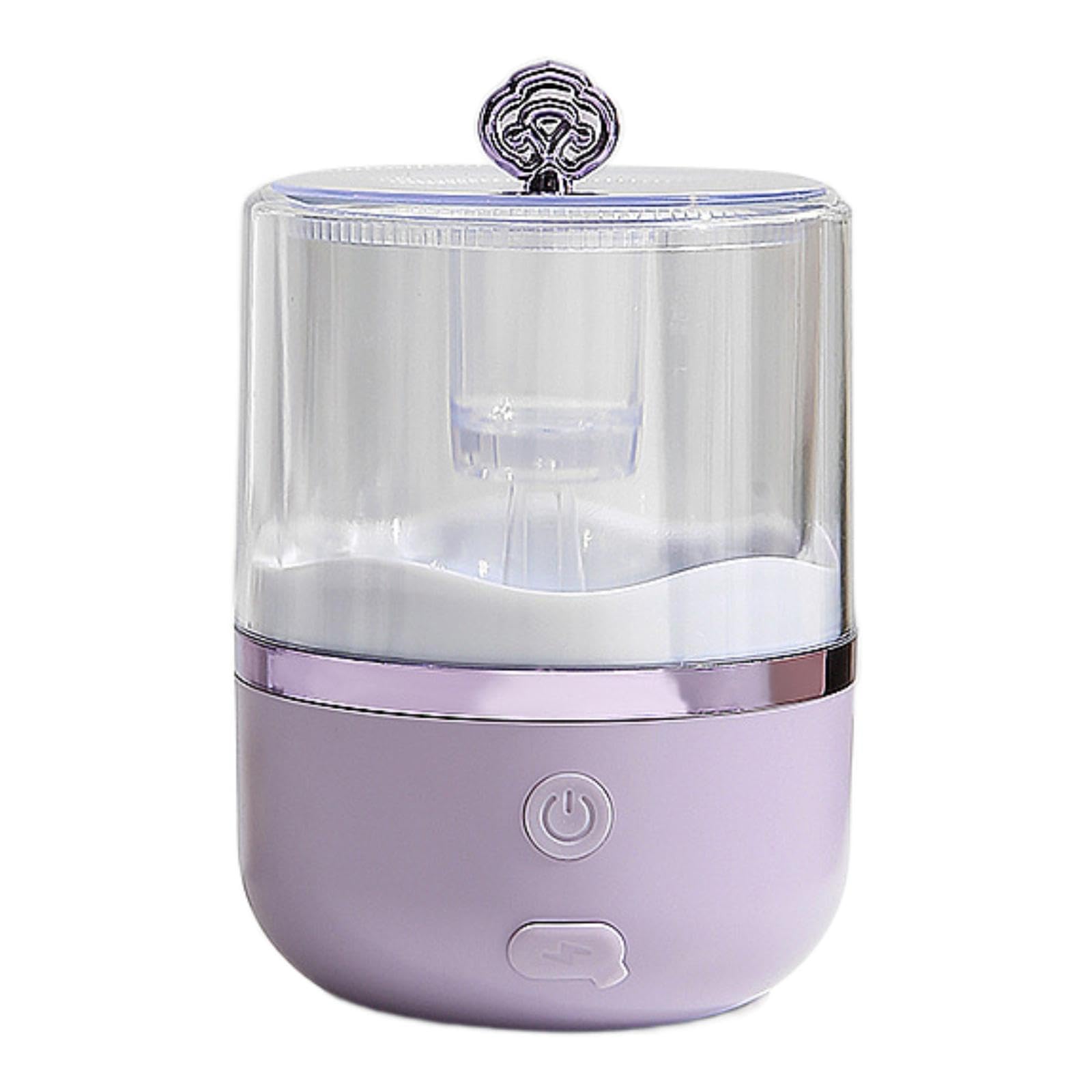 Electric Foam Maker for Face Cleansing - Adjustable Cup Skincare Tool with Soft Bristles (Purple) - Perfect for Daily Facial Routine & Spa Treatments