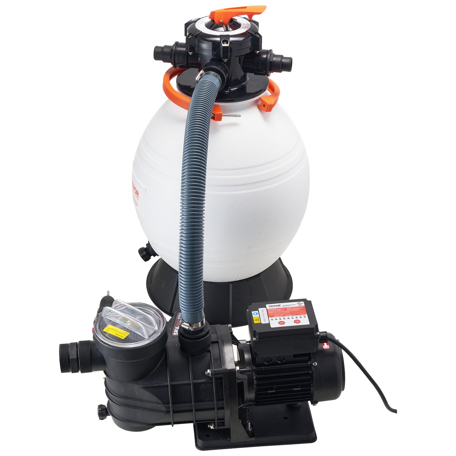 VEVOR 16-inch Sand Filter Pump System for Above Ground Pools - 3500 GPH, 1 HP with Digital Timer & 6-Way Valve | Easy Install Pool Pump & Filter Combo | Perfect for Backyard Swimming Pools, Inflatable Pools & Water Filtration Systems