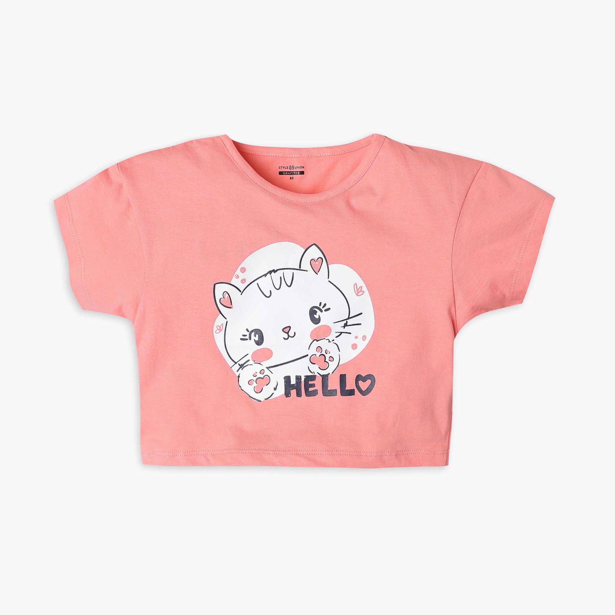 Girl's Regular Fit Printed Cotton T-Shirt - Soft & Comfortable for Everyday Wear, School, and Play