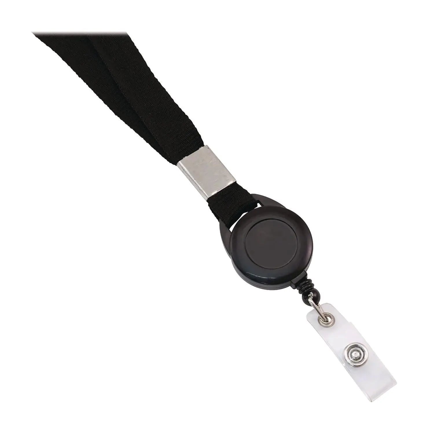 Advantus Breakaway Badge Reel with Lanyard - 30 Inch Extendable, Black & White (12 Pack) - Perfect for ID Badges, Security Passes & Workplace Safety