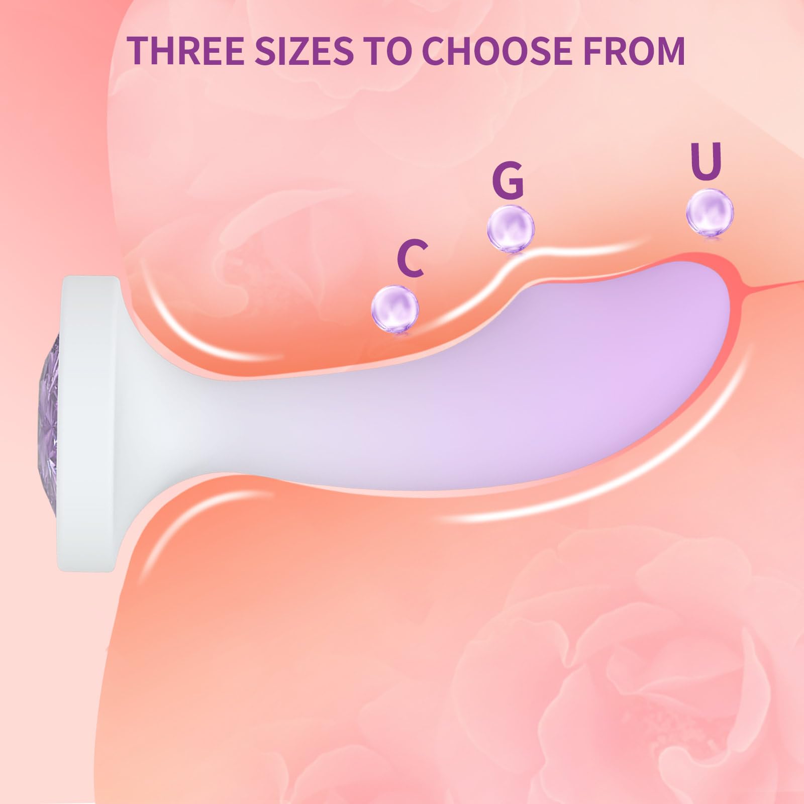 Premium 3-Piece Silicone Anal Training Kit with Jewelry Base - Beginner-Friendly Butt Plugs for G-Spot Stimulation | Couples Adult Sex Toys & Games (Purple) | Perfect for Solo Play, Partner Exploration & Spicing Up Intimate Moments