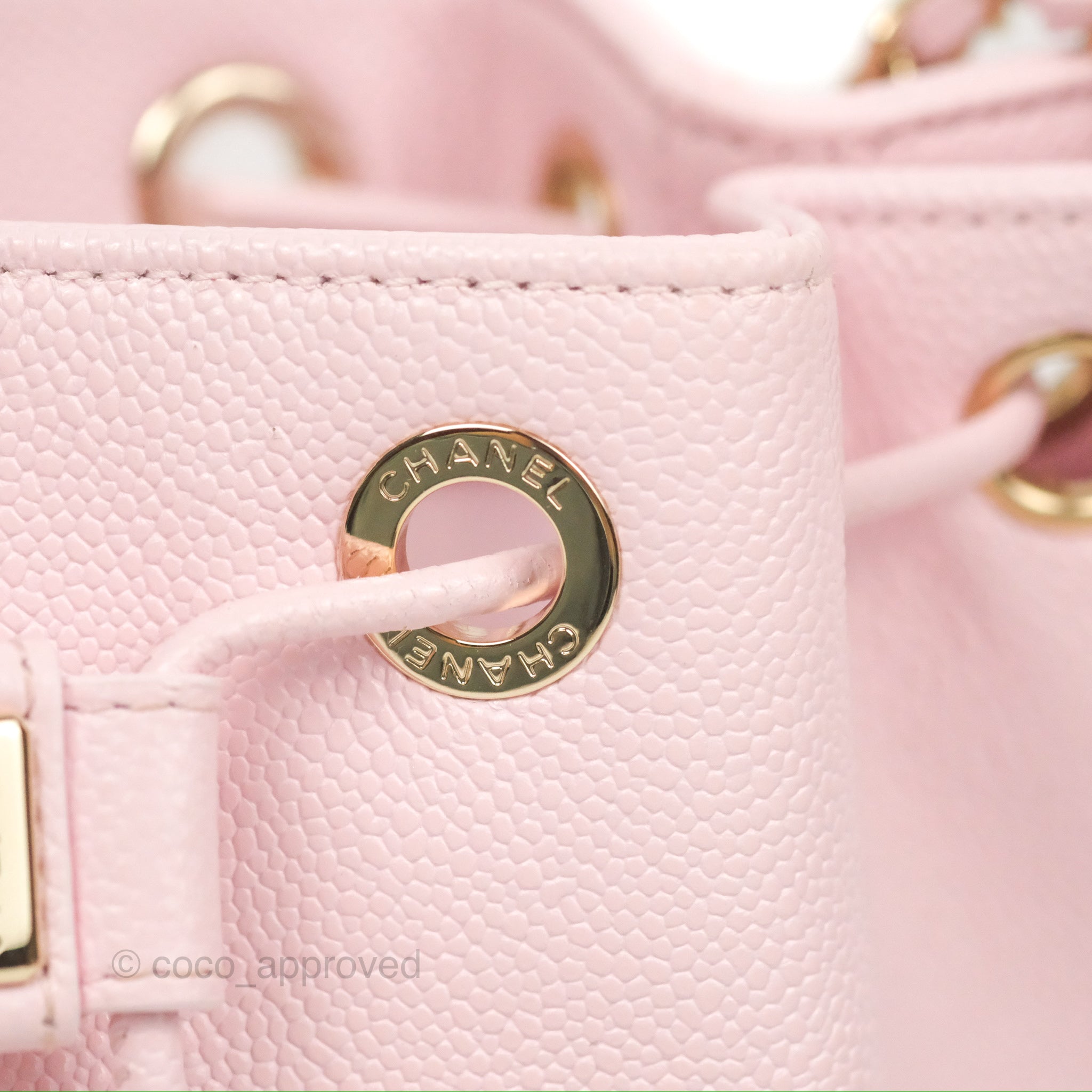 Chanel Business Affinity Drawstring Bucket Bag in Light Pink Caviar Leather with Gold Hardware - Perfect for Work, Travel & Everyday Luxury