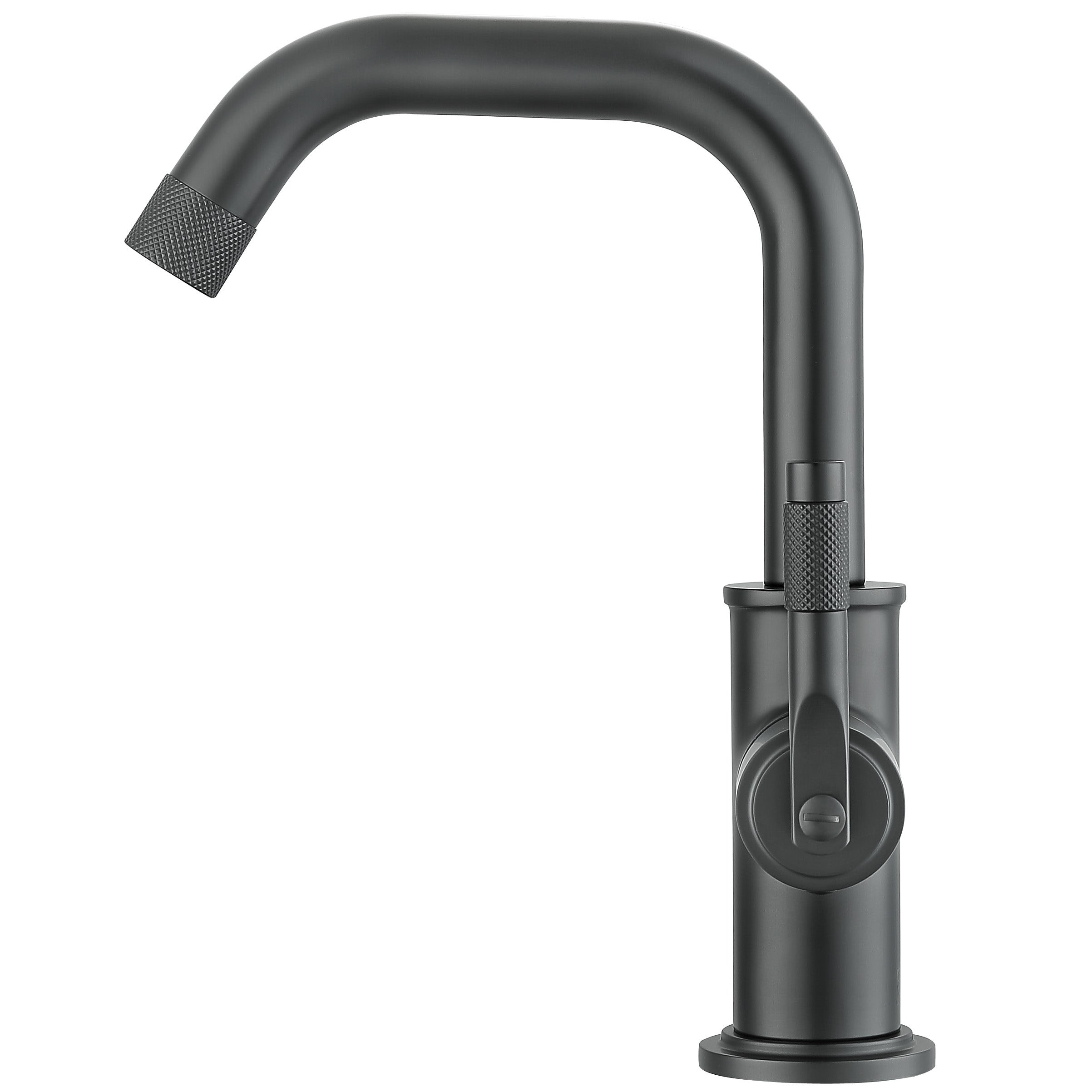 Industria Series Matte Black Single Lever Bathroom Faucet - Modern Waterfall Design for Vanity Sinks & Powder Rooms | Easy Installation & Durable Finish