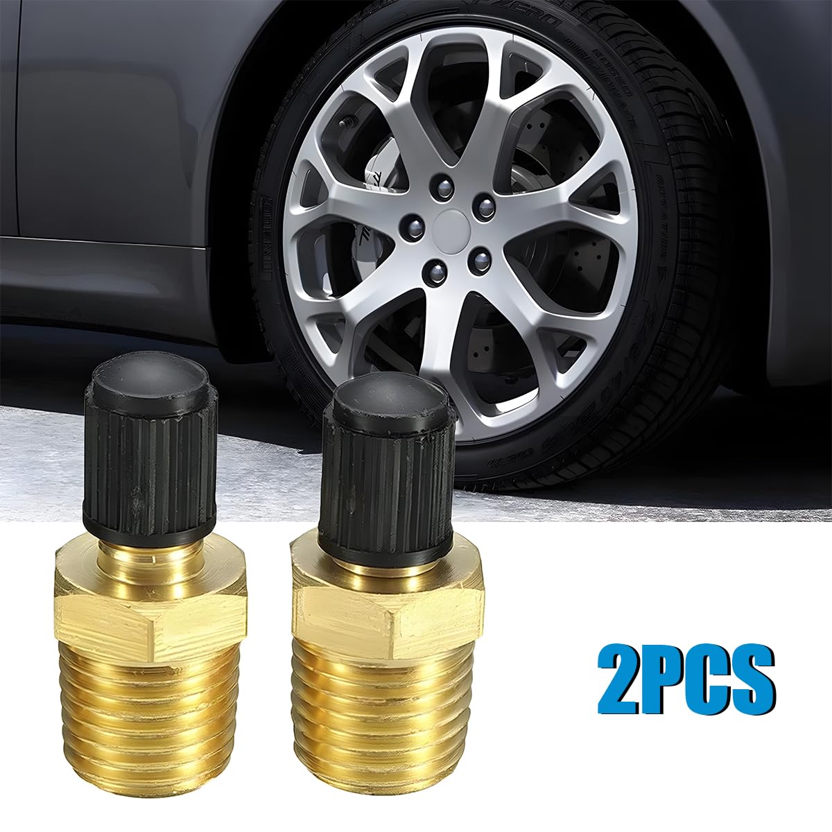 2PCS Brass Car Air Inflator Adapter - 1/4