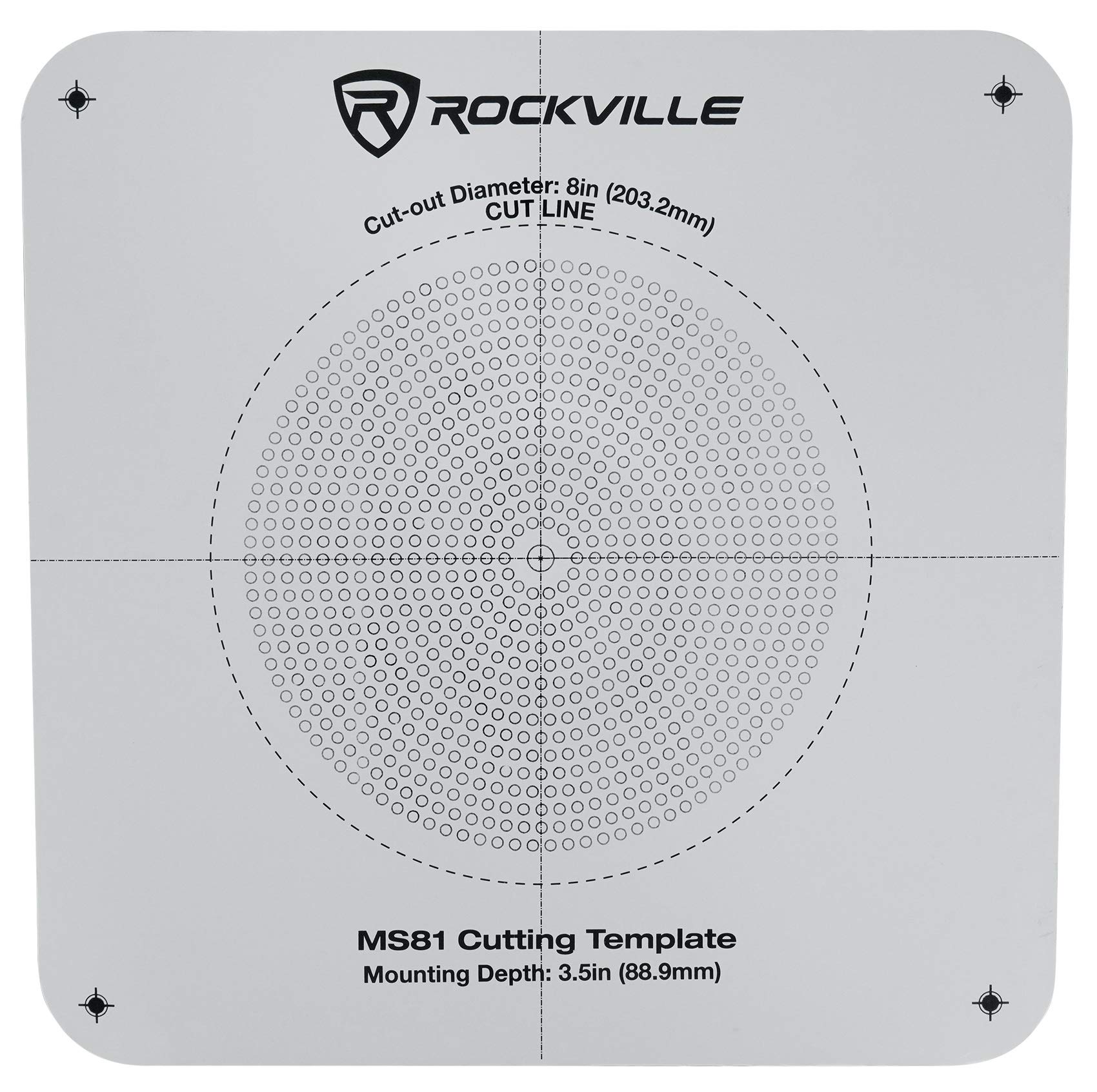 Rockville RCS80-1 60 Watt 70V Commercial Amplifier with Bluetooth & 8 MS81 Metal Ceiling Speakers for Restaurant Background Music PA System - Perfect for Hotels, Retail Stores, and Office Buildings
