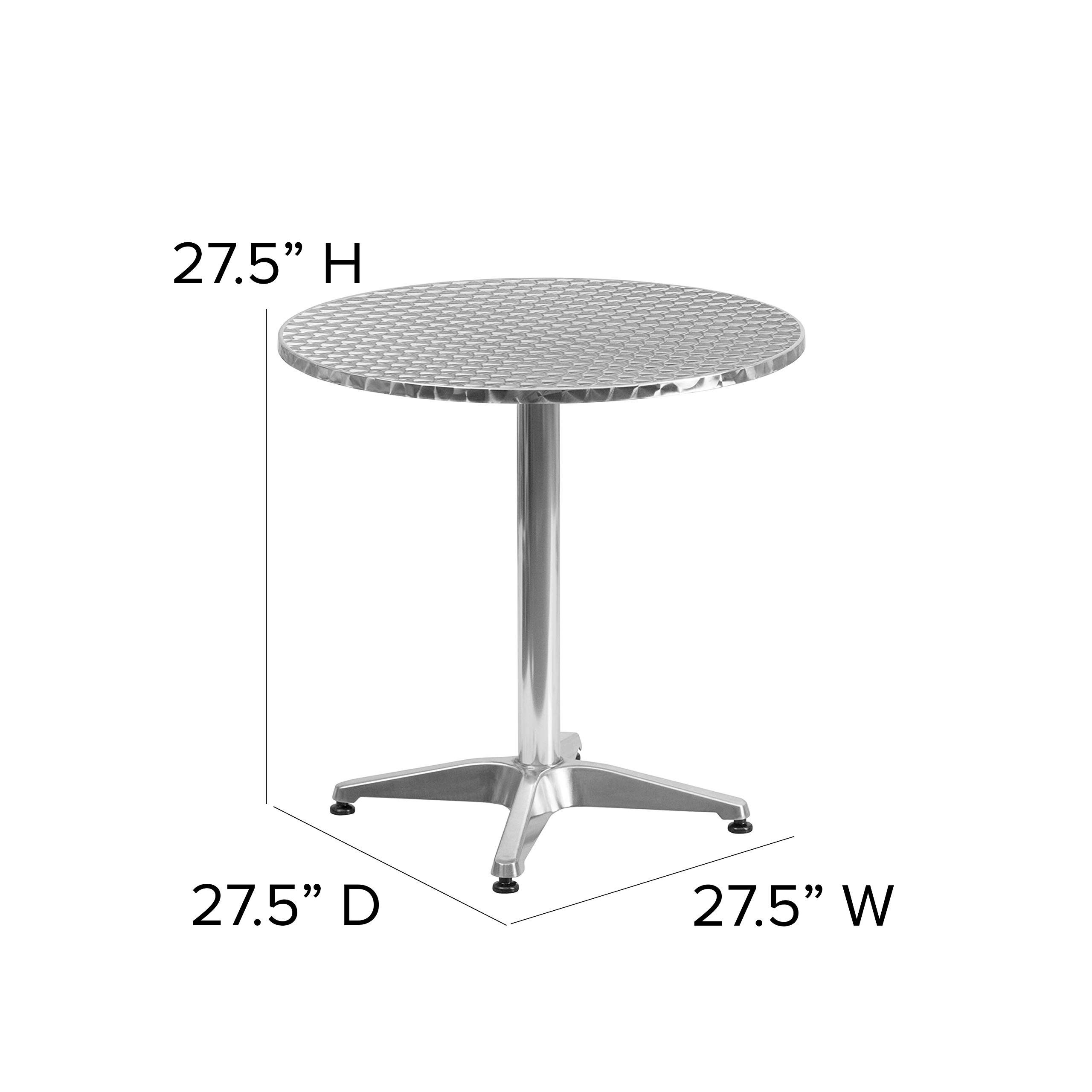 27.5 Inch Round Aluminum All-Weather Patio Dining Table - Perfect for Outdoor Entertaining, Backyard BBQs, and Indoor Kitchen Use