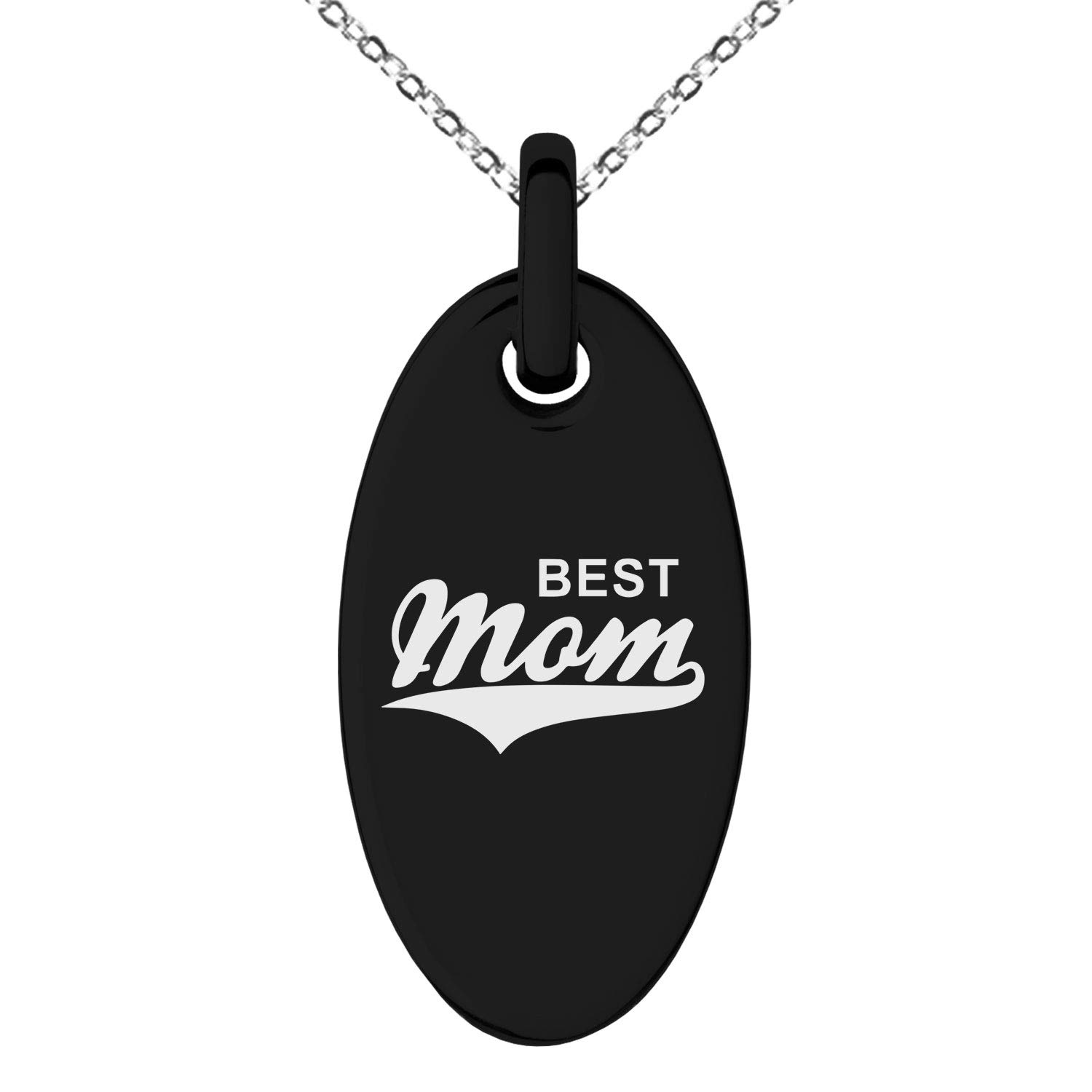 Stainless Steel Small Oval Charm Pendant Necklace for Women - Perfect Gift for Mom, Birthday, Anniversary | Elegant Jewelry for Everyday Wear & Special Occasions
