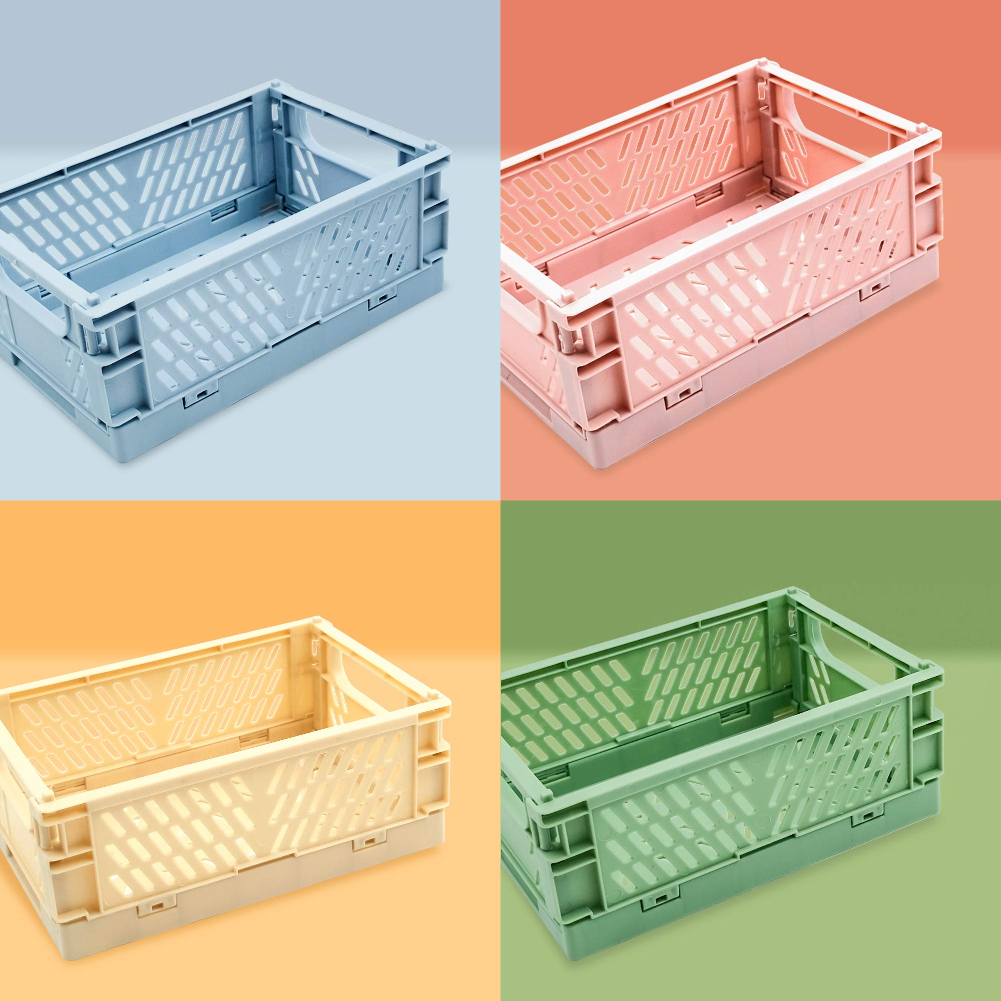 4-Pack Mini Plastic Baskets for Storage - Home, Kitchen, Office Organizer (5.9x3.8x2.2) - Perfect for Shelves & Clutter Control