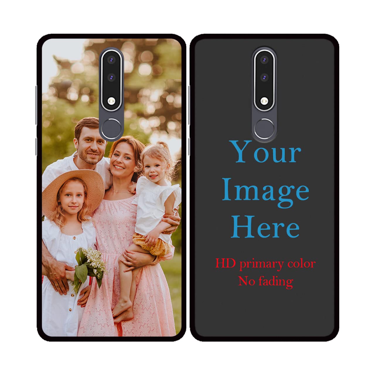 Custom Personalized Photo Text Name Phone Case for Nokia 3.1 Plus - Anti-Scratch Soft TPU Protective Cover (Black) - Perfect for Gifts, Travel & Everyday Protection