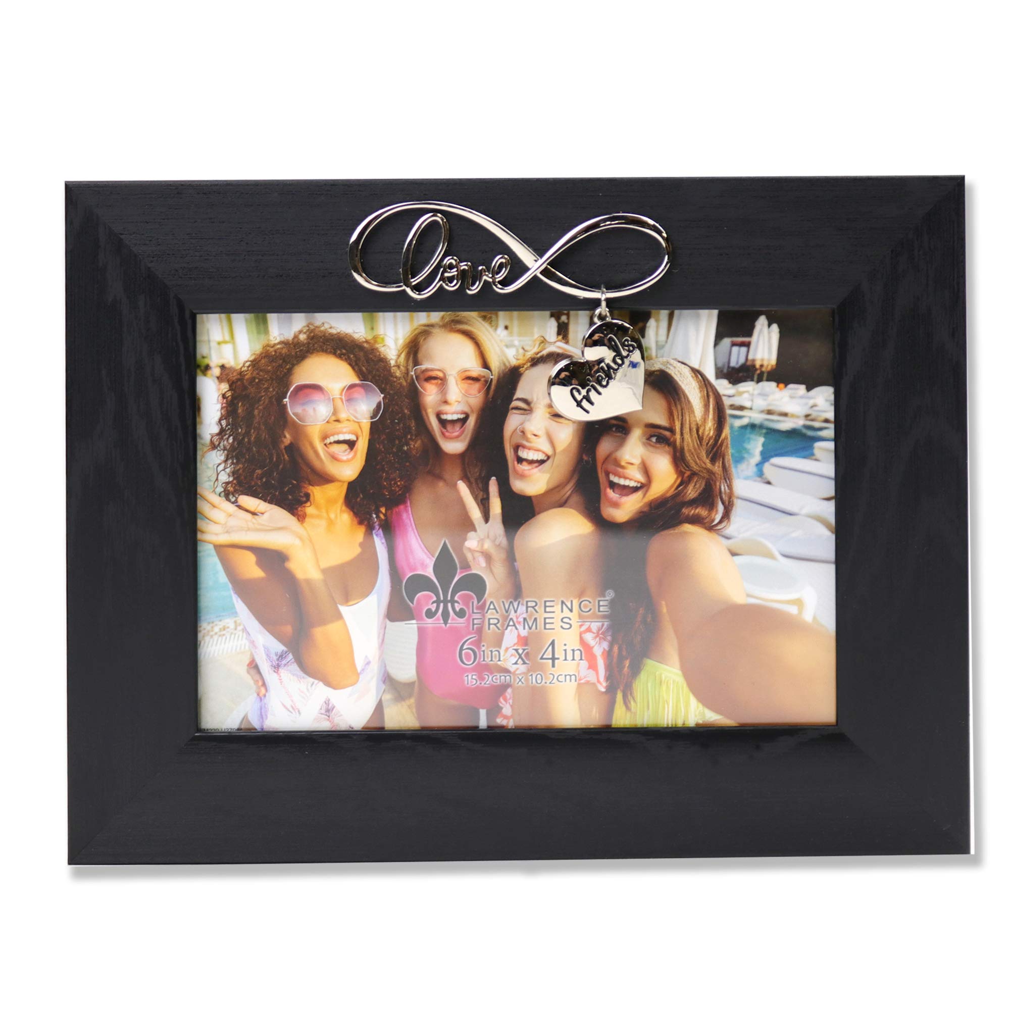 Lawrence Frames Infinity Love Picture Frame 6x4 Inches - Elegant Black Photo Frame for Wedding, Anniversary, Home Decor & Gifts - Perfect for Displaying Cherished Memories