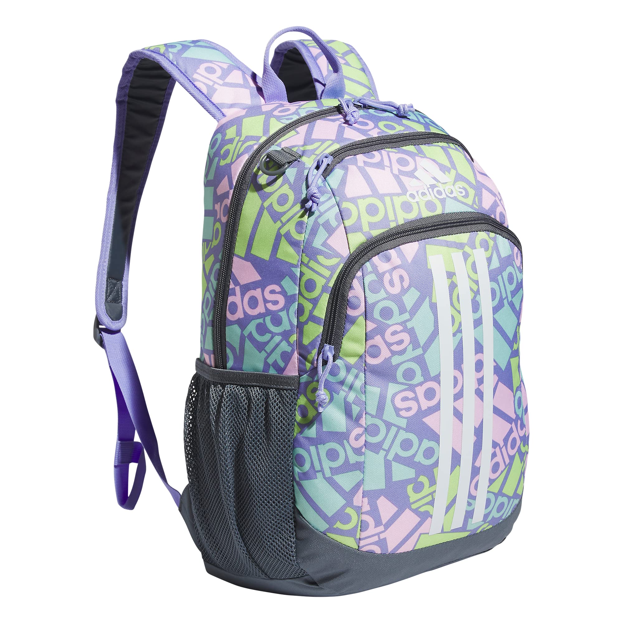 Adidas Creator 2.0 Backpack (21L) - Durable Small Athletic Laptop Bag for Men & Women, Light Purple/Onix Grey/White, One Size - Perfect for School, Gym, Travel & Work Commute