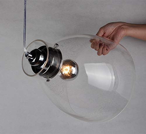 Juno 3.2 Ft Track Light Pendant - Clear Glass Lampshade Retro Lighting Fixture - Nordic Style Adjustable Hanging Light (Bulbs Not Included) - Perfect for Kitchen Island, Dining Room & Modern Loft Lighting