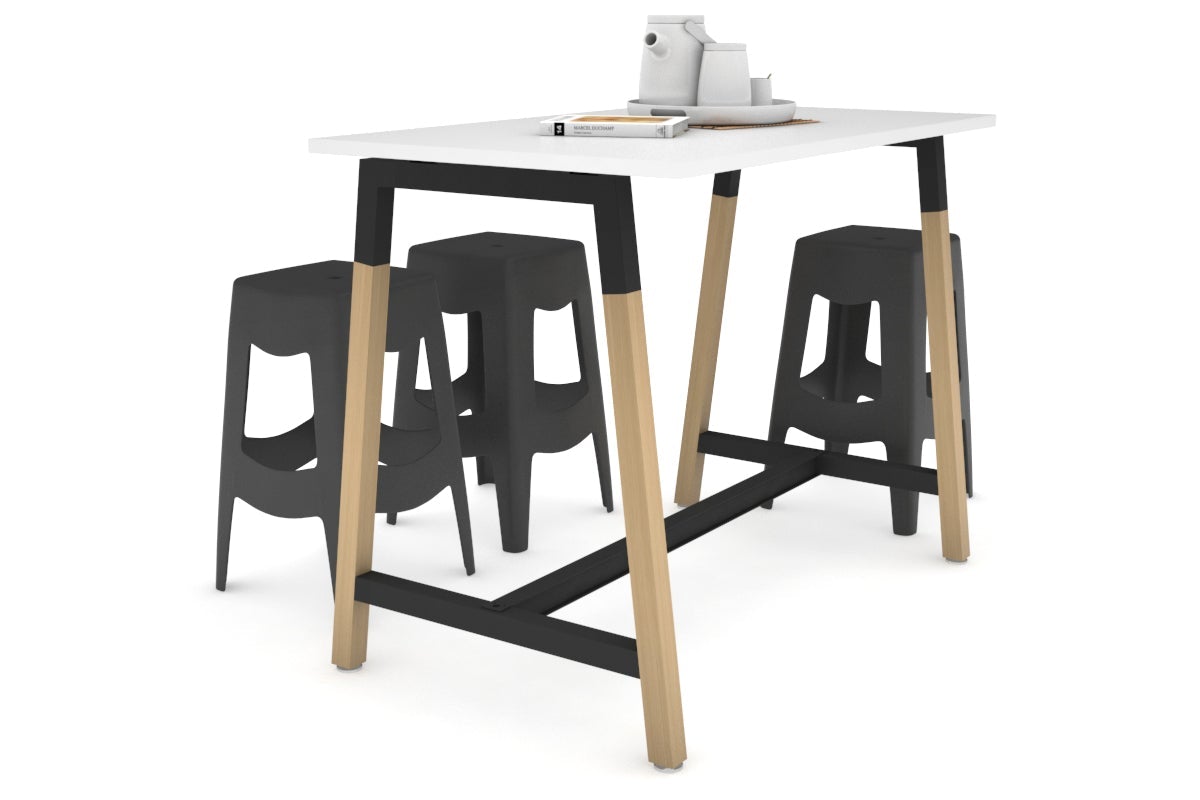 Premium Quadro A Legs Counter Table with Wooden Legs & Cross Beam - 925H Model [1200L x 700W] - Perfect for Restaurant Bars, Kitchen Islands & Commercial Counters