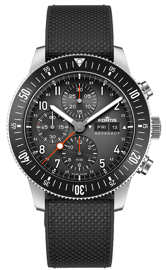 Fortis Novonaut N 42 Legacy Watch - Swiss Automatic Men's Luxury Chronograph Timepiece for Business, Diving & Outdoor Adventures