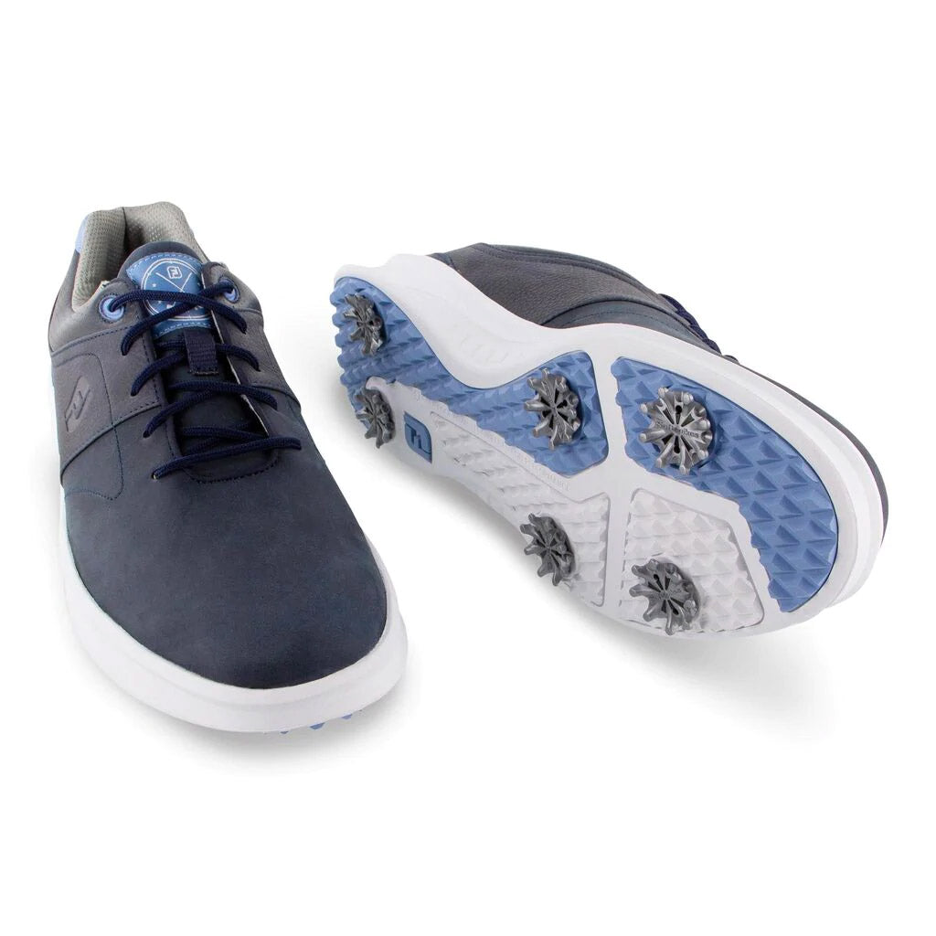 FootJoy ContourFIT Navy Men's Golf Shoes - Waterproof Spiked Golf Shoes for Men with Comfortable Cushioning | Perfect for Walking Courses & Wet Conditions