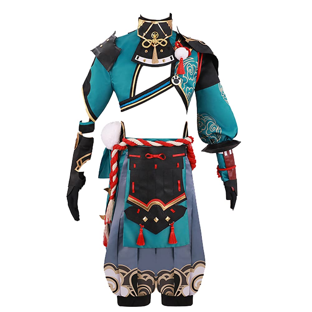 Genshin Impact Gorou Cosplay Costume for Men - Full Set Uniform Battle Suit with Accessories | Anime Game Character Outfit for Halloween, Cosplay Events & Themed Parties