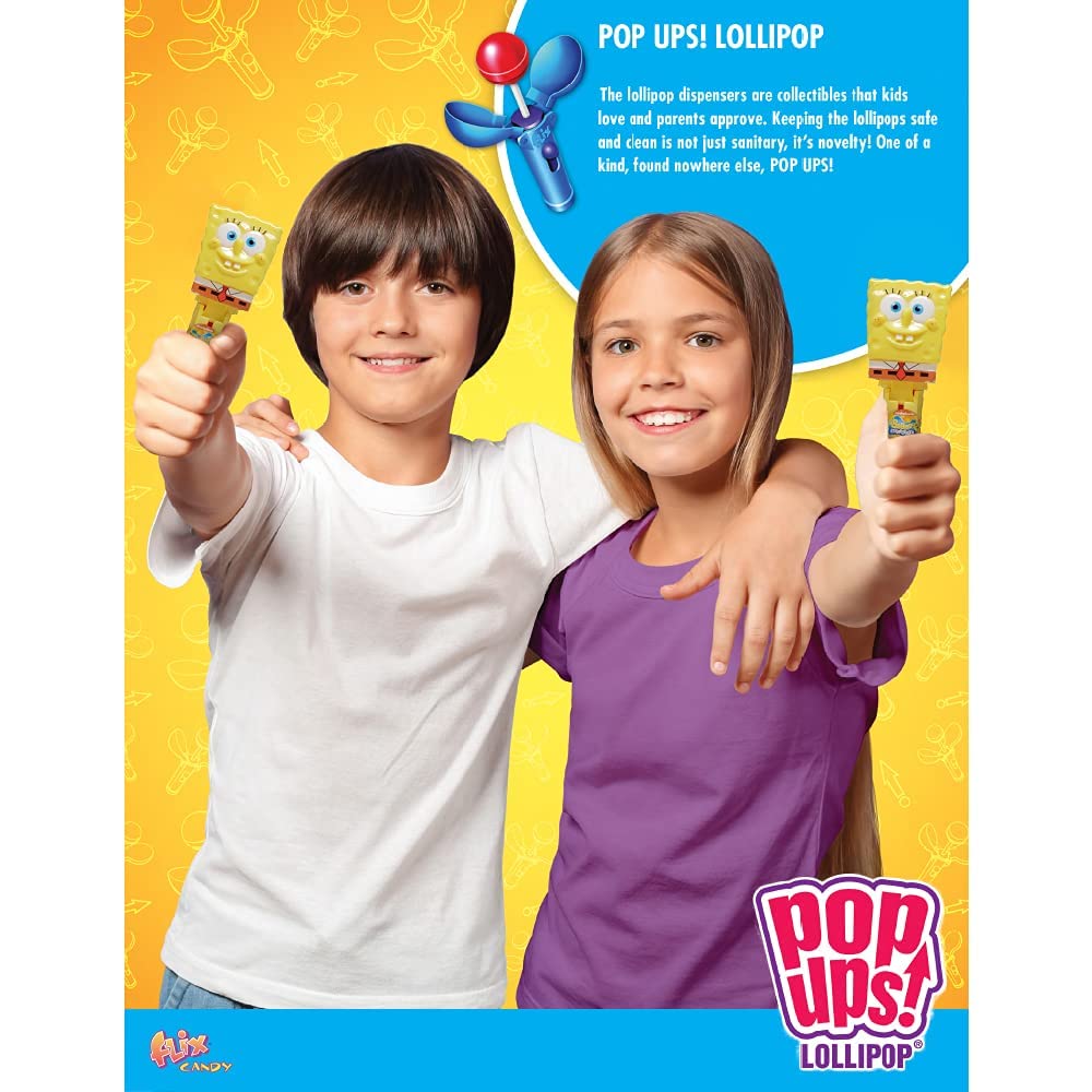 SpongeBob SquarePants Lollipop Holder Set of 12 - Collectible Toy Candy Case with Lollipops Included - Perfect for Halloween Party Favors, Goodie Bags, Piñata Fillers & Game Prizes - Fun Birthday Party Supplies & Classroom Rewards