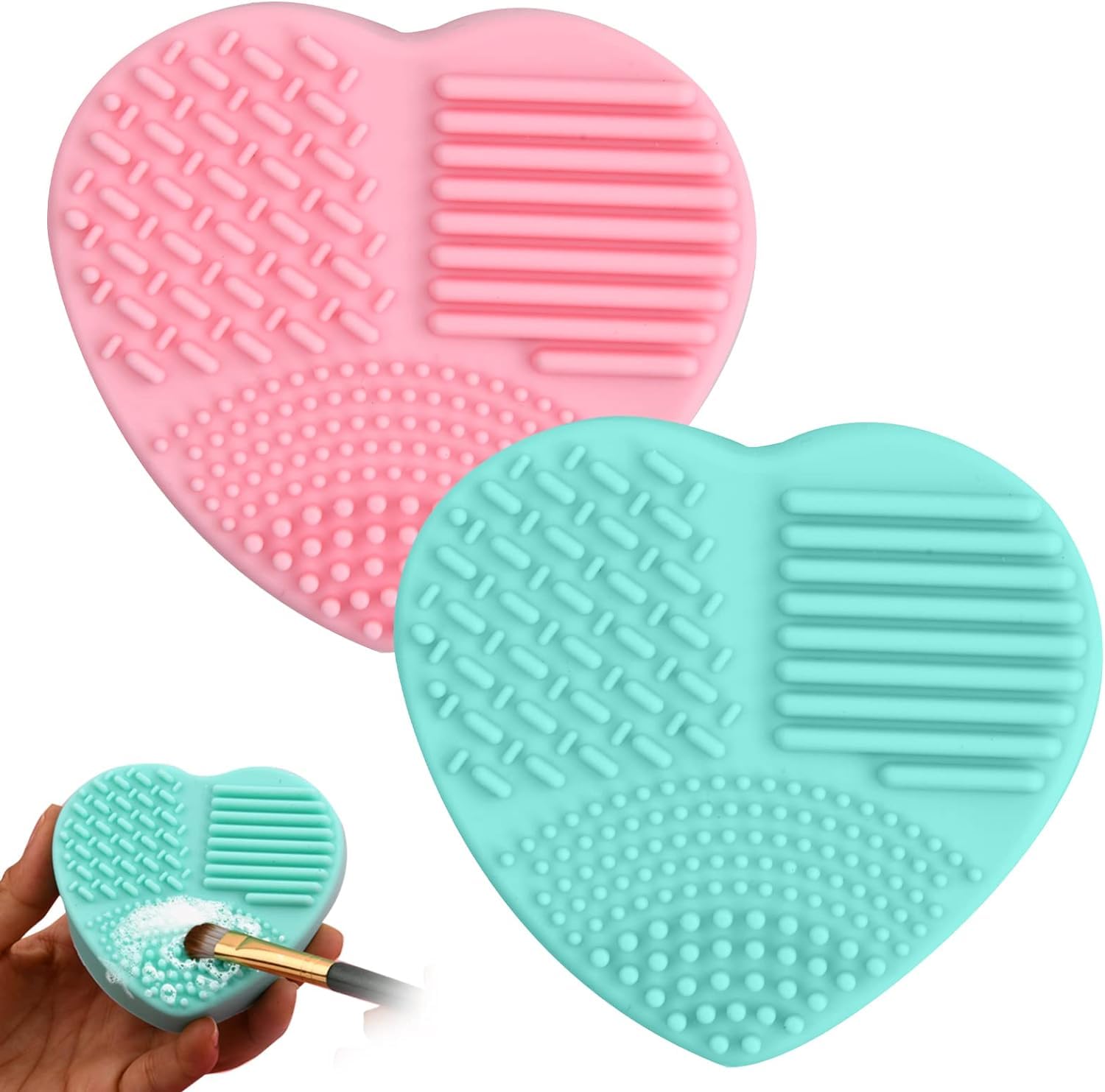 COSLUXE Silicone Makeup Brush Cleaning Mat - Egg Shaped Cosmetic Brush Scrubber & Washing Tool for Professional & Home Use - Portable Beauty Accessory for Sink, Countertop or Travel (1 Piece)