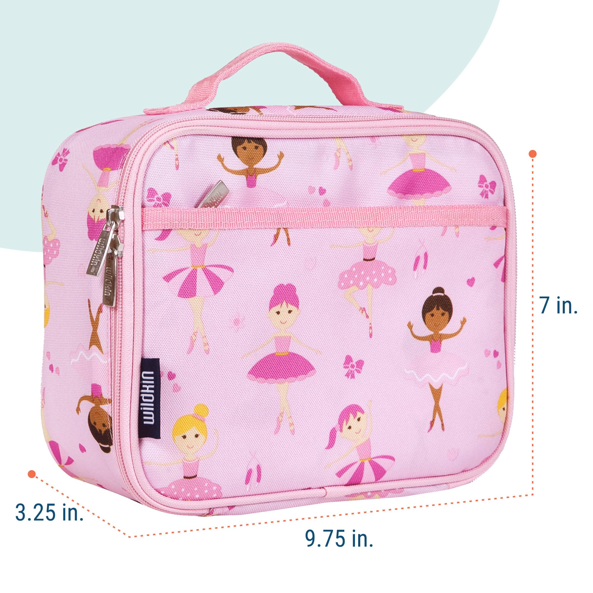Wildkin Insulated Lunch Box for Kids - School & Travel Snacks (Ballerina)
