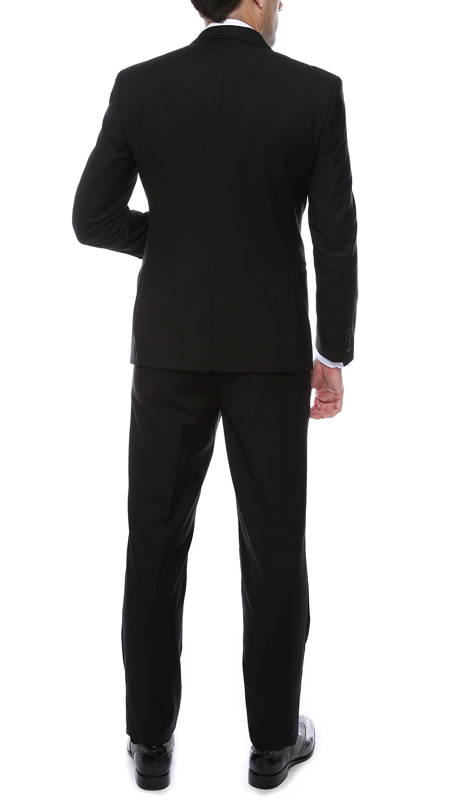 2 Piece Slim Fit Men's Suit - Solid Color Wedding & Prom Tuxedo with Notch Lapel Blazer & Pants | Formal Business Attire for Groom, Office & Special Occasions