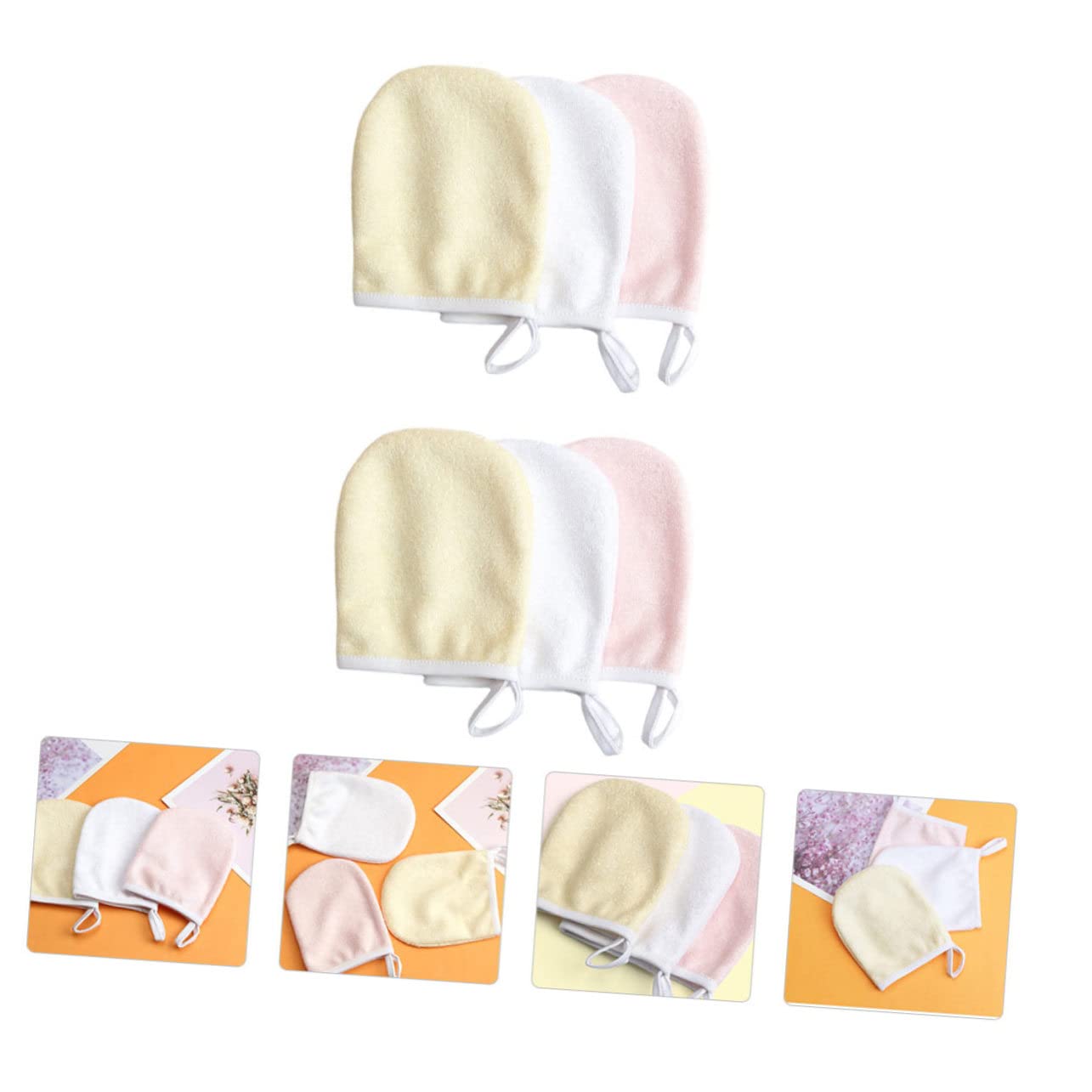 iPetboom 6-Pack Reusable Makeup Remover Gloves - Gentle Face Cleaning Cloths for Sensitive Skin, Eco-Friendly Makeup Wipes & Fiber Mittens | Perfect for Daily Makeup Removal, Travel & Skincare Routine