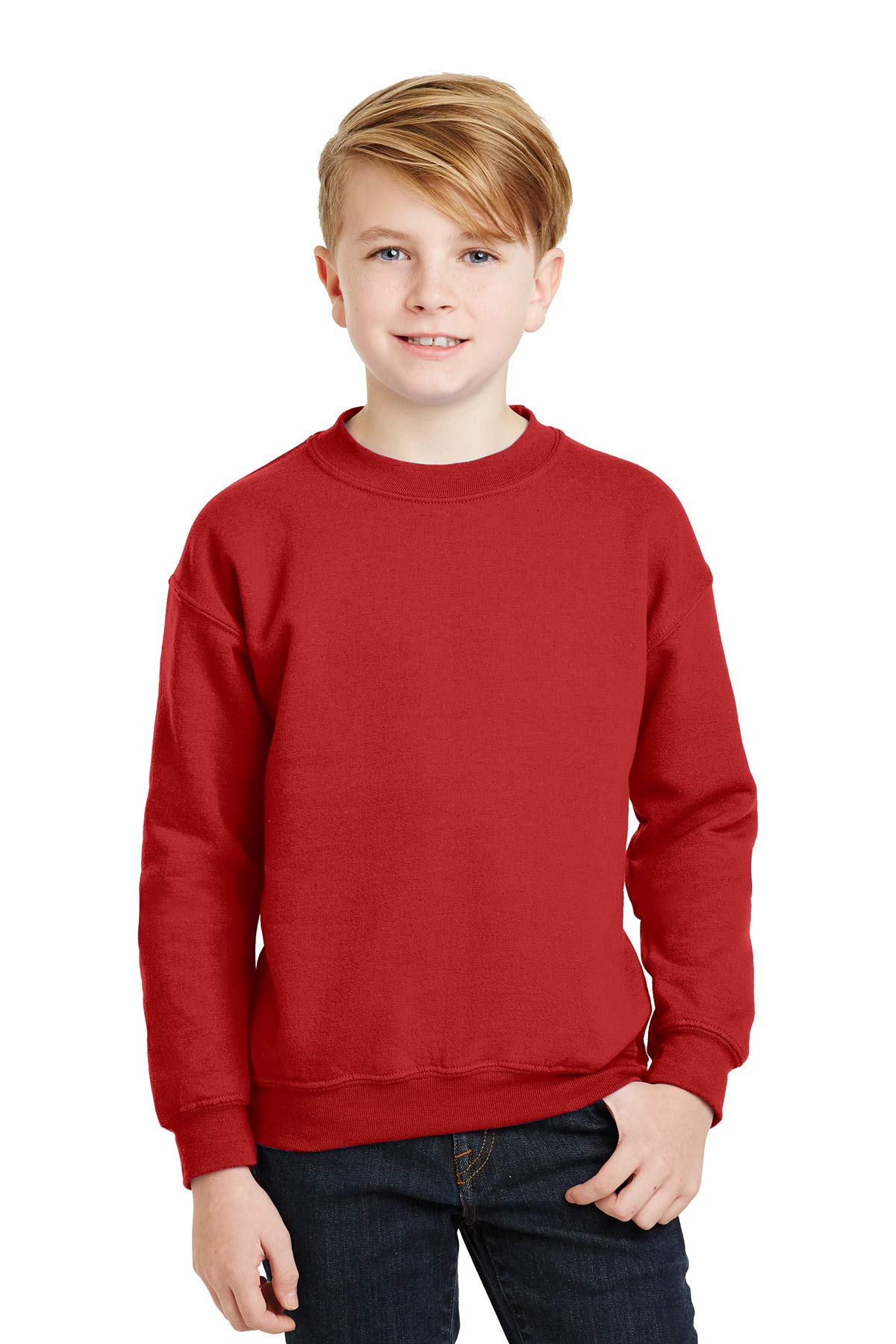 Custom INK STITCH Unisex Youth Heavy Blend Crewneck Sweatshirt | Winter Warm Pullover | Maroon XS | Perfect for School, Sports & Casual Wear