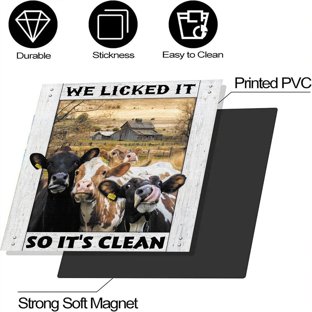 Farmhouse Cow Magnet Dishwasher Cover - 23x26 Inch Funny Fridge Decal, Vinyl Panel Kitchen Decor for Refrigerator - Perfect for Country Kitchen, Farmhouse Decor & Rural Home Style