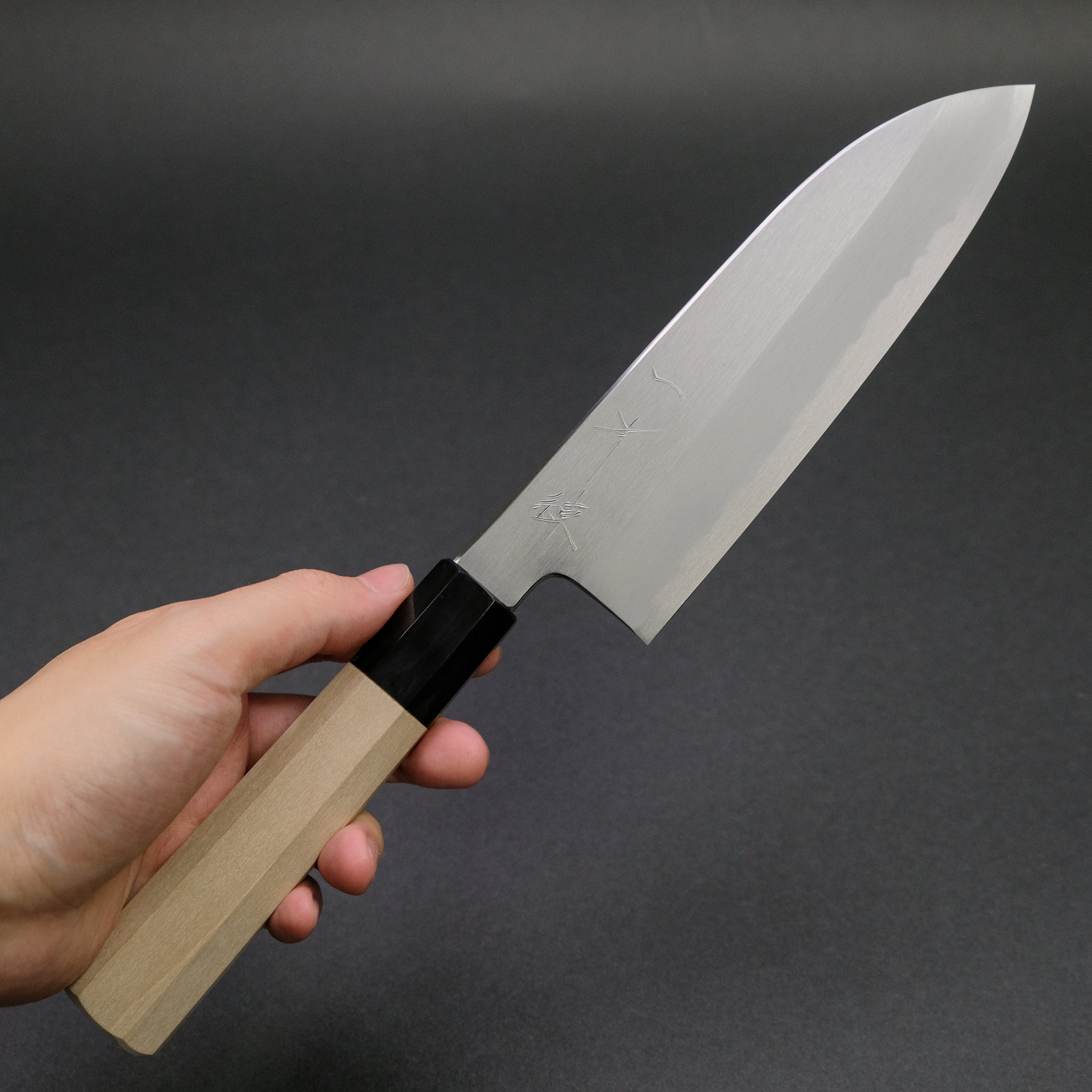 Premium Hitohira Kikuchiyo Ren White #2 Santoku Knife 180mm - Japanese Ho Wood Handle - Perfect for Slicing, Dicing & Chopping Vegetables, Meat & Fish