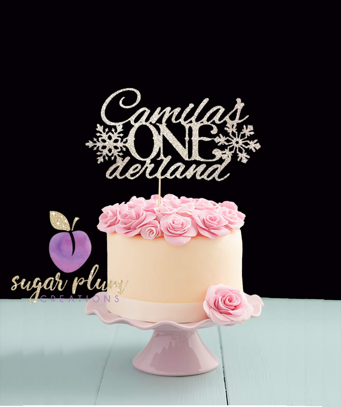 Onderland Snowflake Birthday Cake Topper - Elegant Silver Decor for Winter & Christmas Celebrations, Wedding Cakes, and Special Occasions