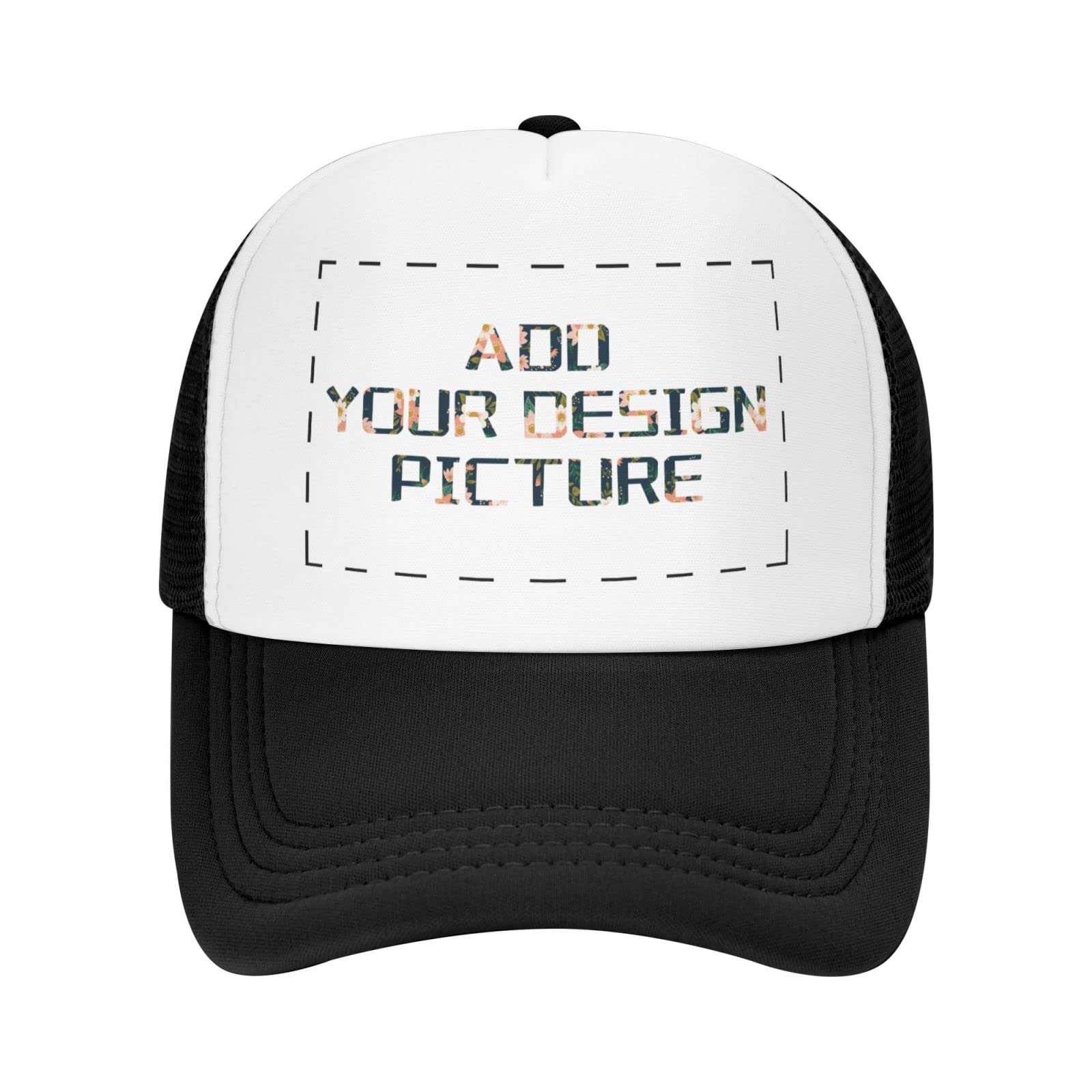 Custom Trucker Hats for Men & Women - Personalized Photo Baseball Caps - Design Your Own Adjustable Snapback Hat in Black - Perfect for Sports, Outdoor Activities & Fashion Statement