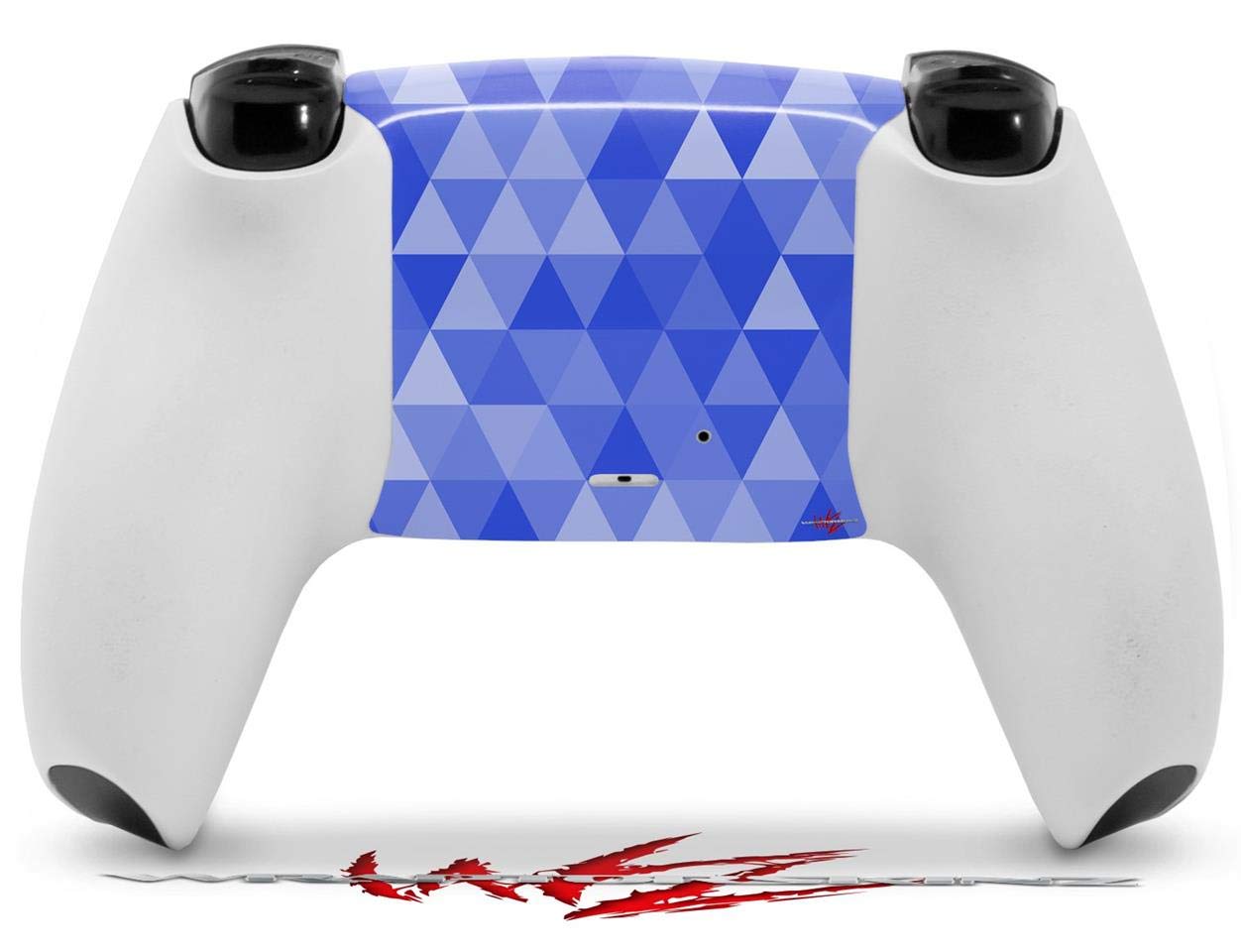 PS5 DualSense Skin Wrap - Triangle Mosaic Blue for Gaming Protection