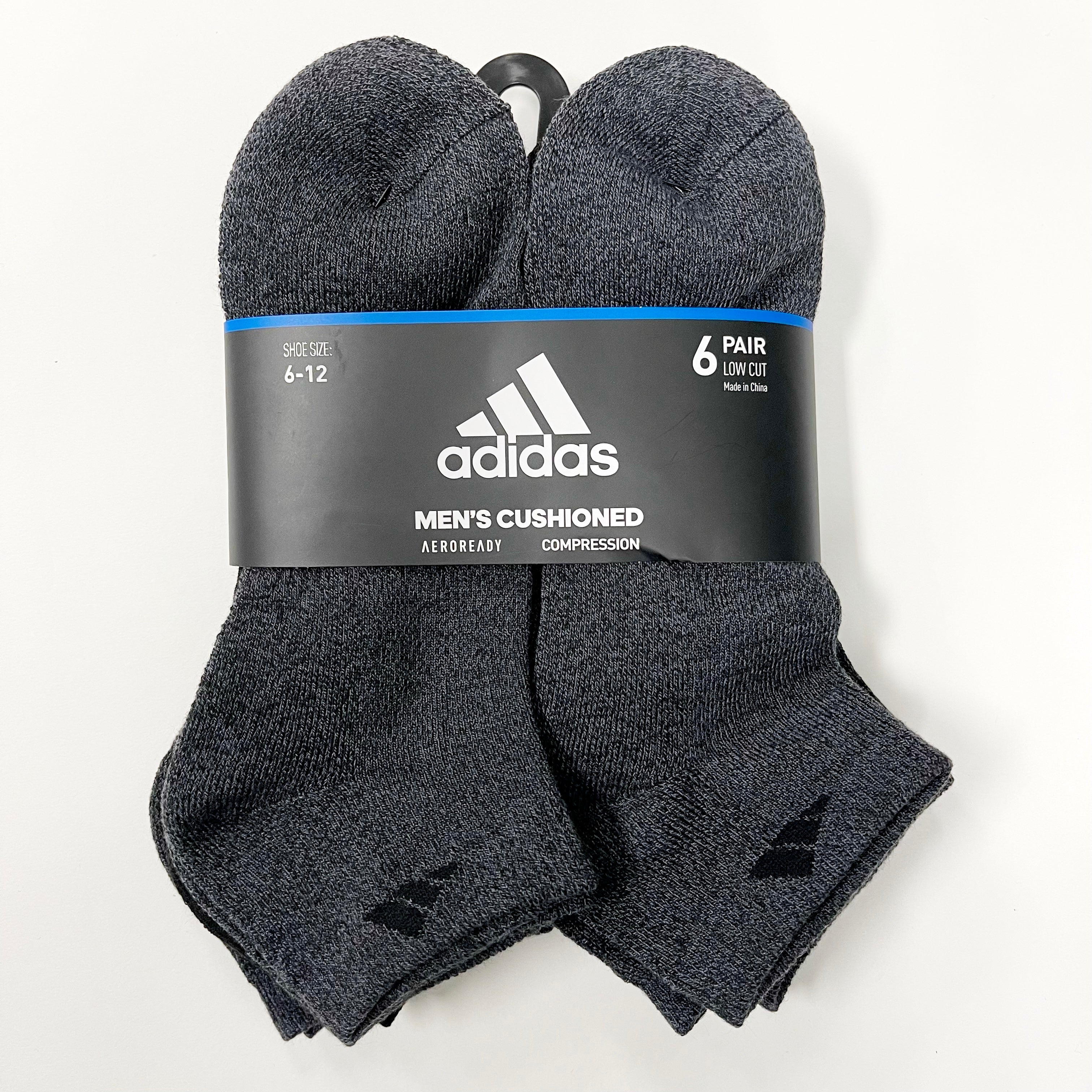 Adidas Men's Cushioned Low-Cut Athletic Socks 6-Pack - Breathable Comfort for Running, Gym & Everyday Wear