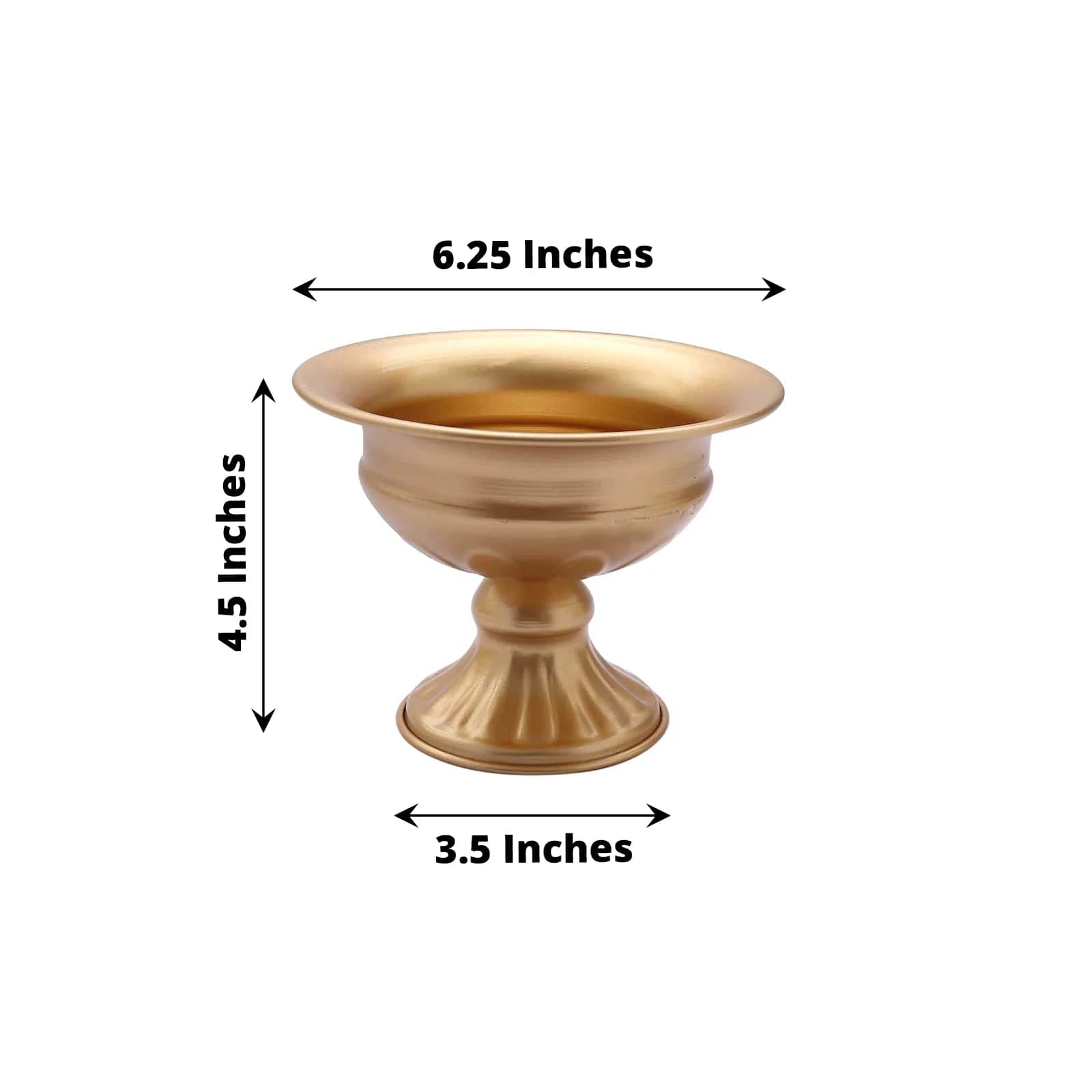 2 Pack Gold Metal Mini Compote Vases - Elegant Wine Goblet Style Flower Pots for Centerpieces, Wedding Decor, and Home Tabletop Displays