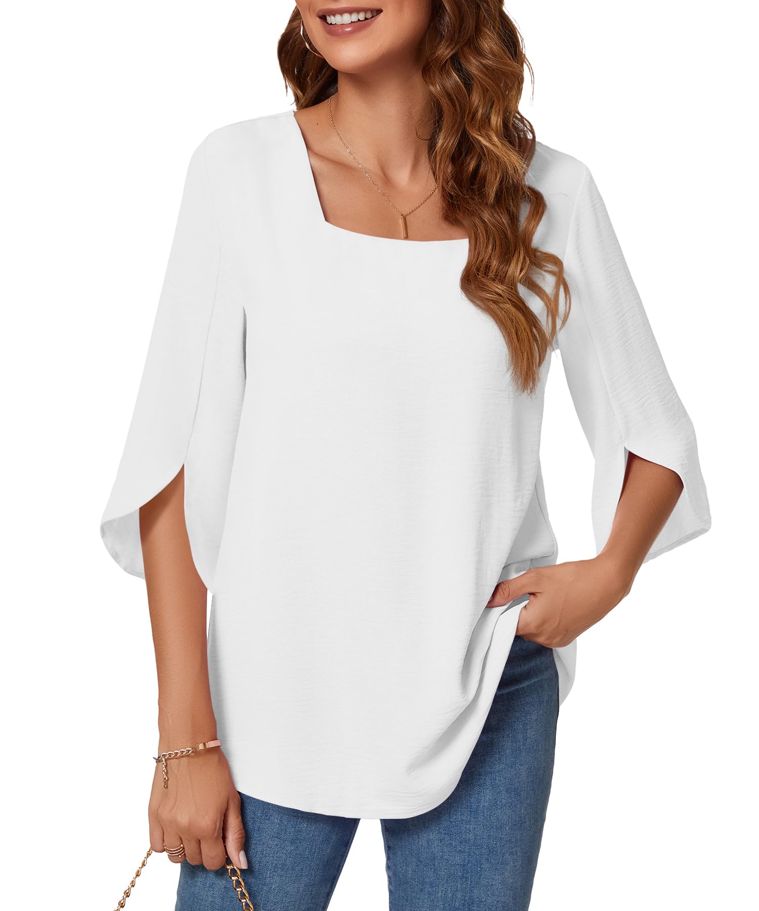 KUOTAI Women's Summer Tops - Dressy Casual 3/4 Sleeve Blouse for Work & Business Casual | Office Wear, Date Night & Summer Outfits