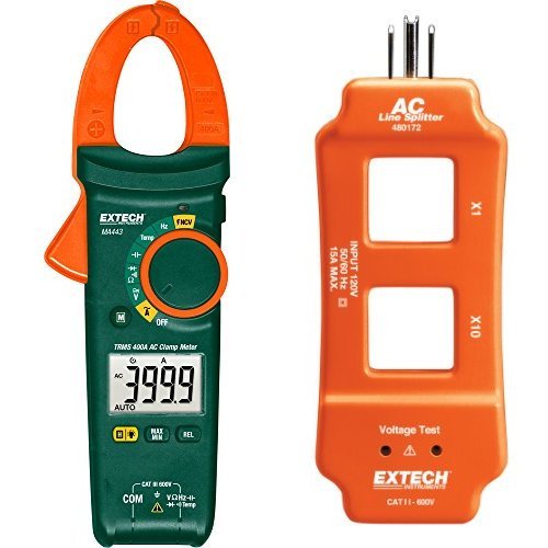 Extech MA443 True RMS 400 Amp AC Clamp Meter with NCV & AC Line Splitter - Professional Electrical Testing Tool for HVAC, Industrial Maintenance & Home Electrical Safety