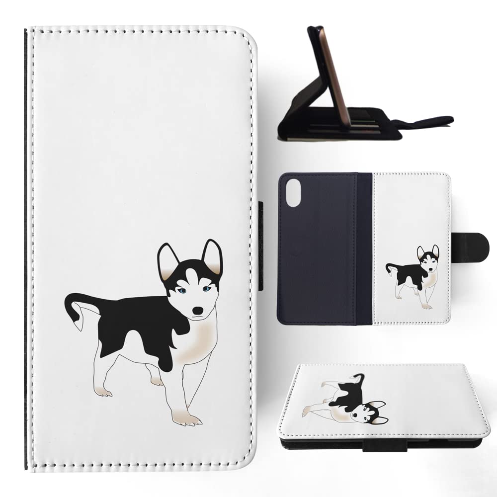 Durable Siberian Husky Dog Design Flip Wallet Phone Case for Apple iPhone X/Xs - Perfect for Pet Lovers & Outdoor Adventures